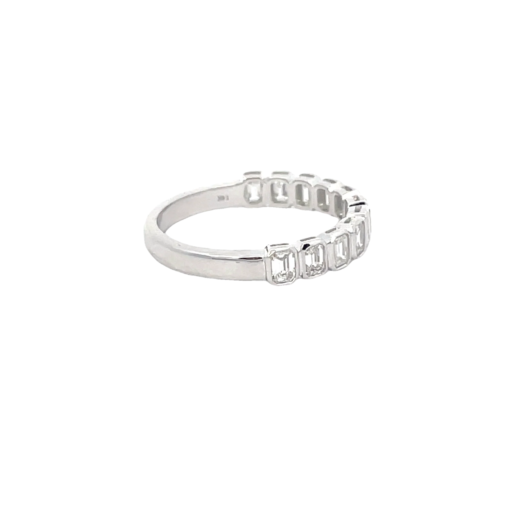 White Gold Bezel Set Diamond Band - Image 4
