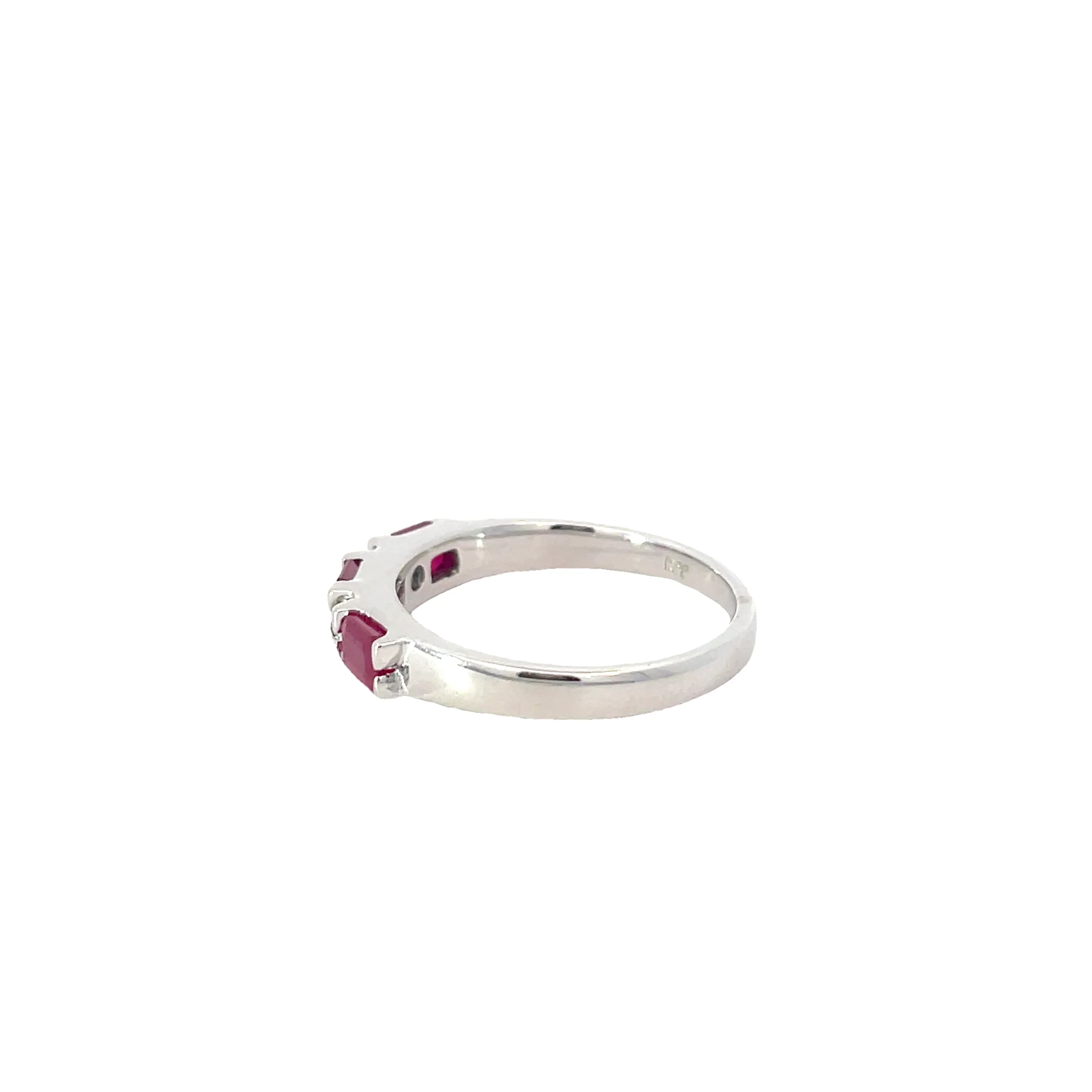 White Gold Diamond Ruby Ring - Image 2