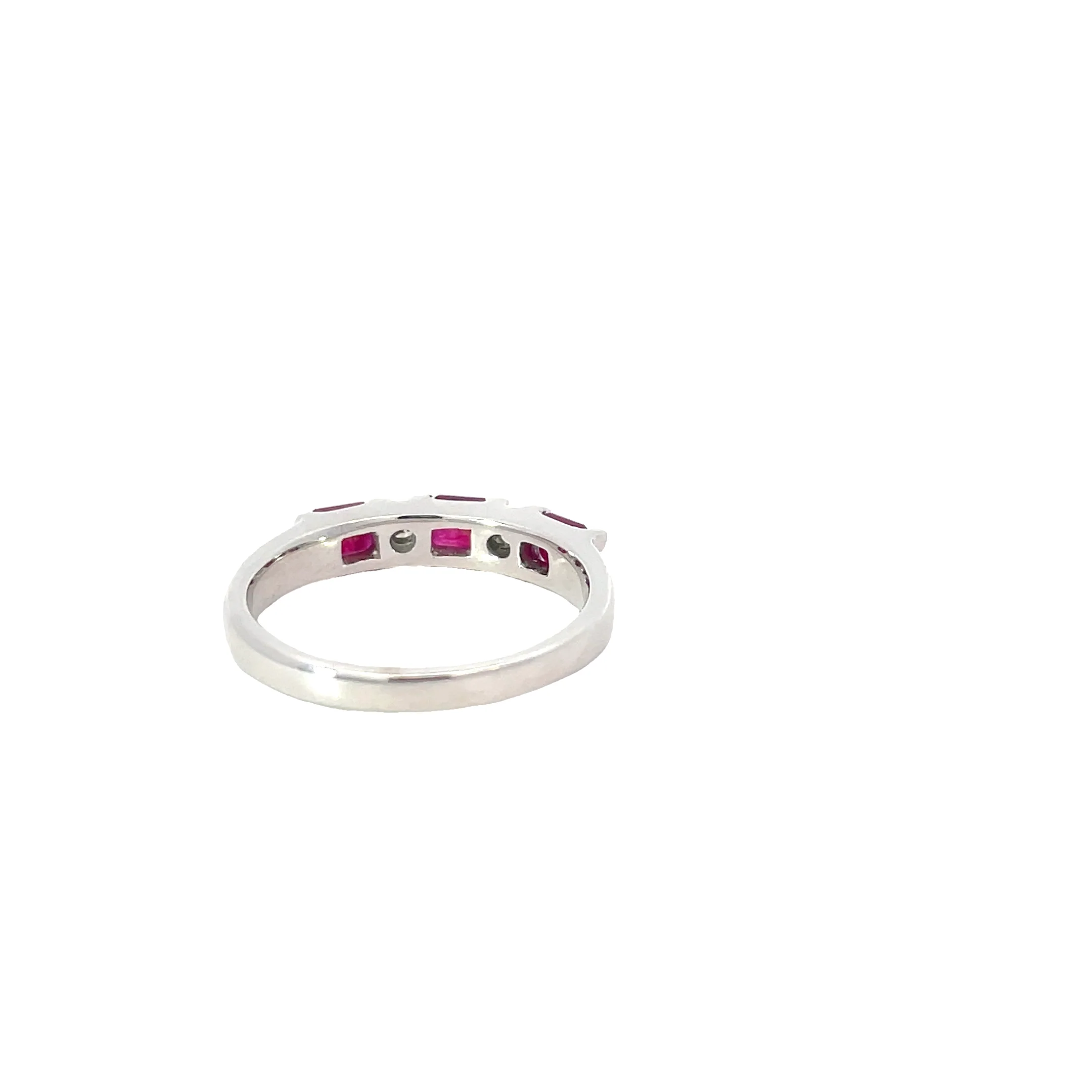 White Gold Diamond Ruby Ring - Image 3