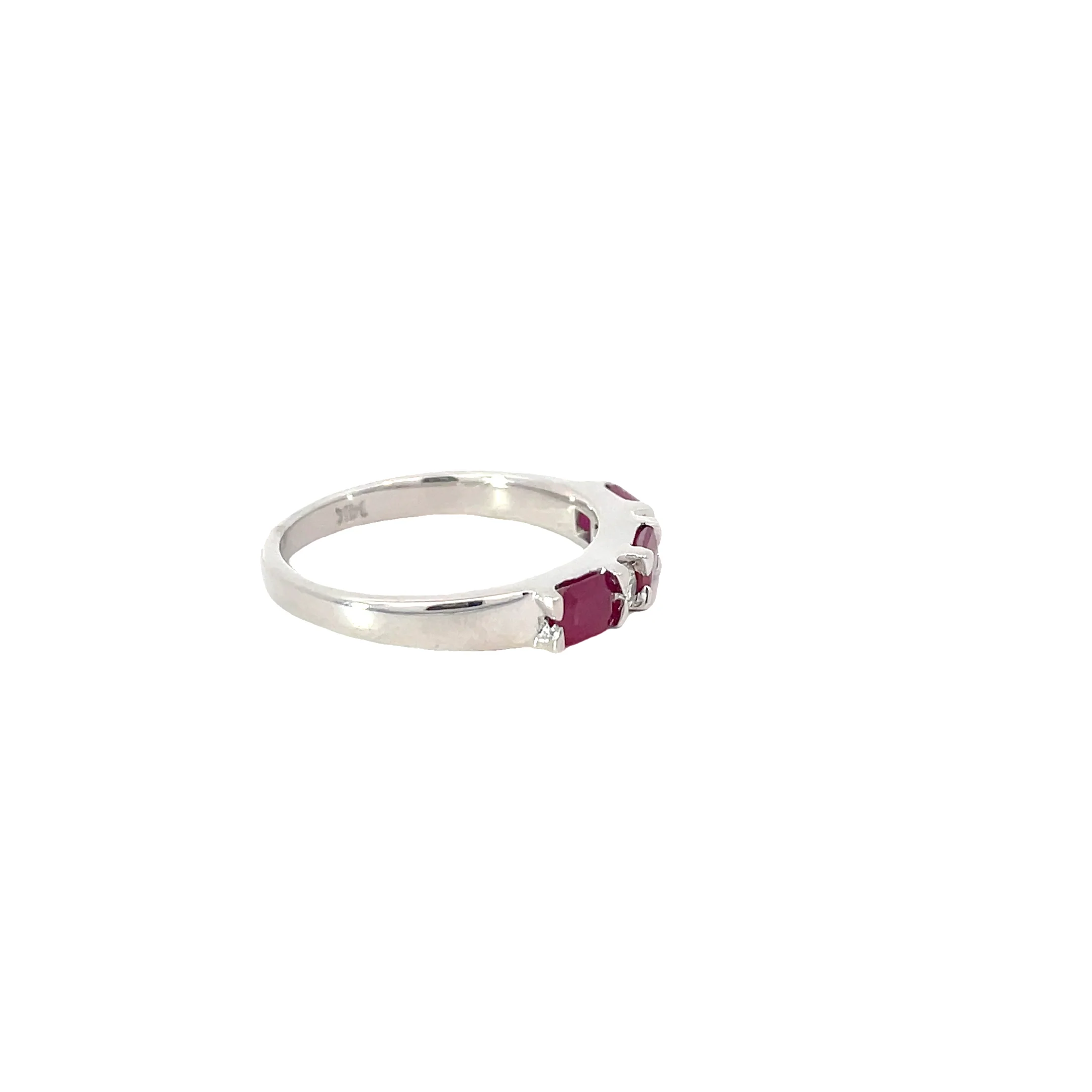 White Gold Diamond Ruby Ring - Image 4