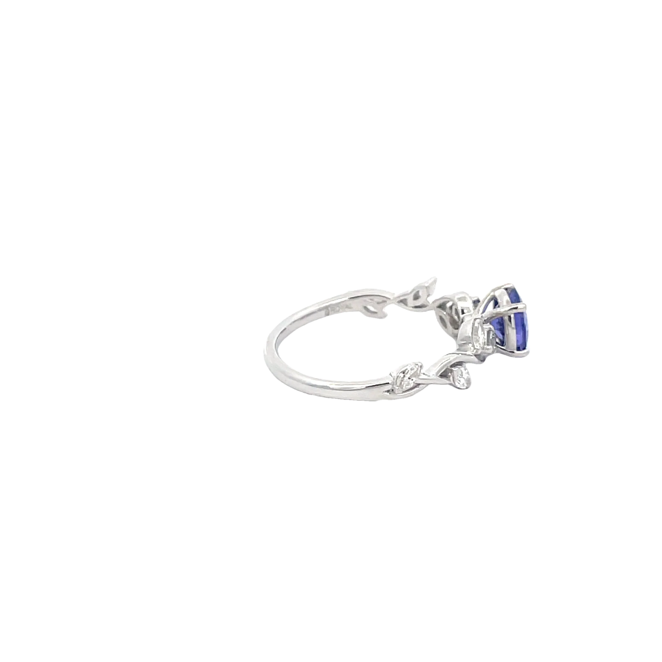 White Gold Diamond Tanzanite Ring - Image 4