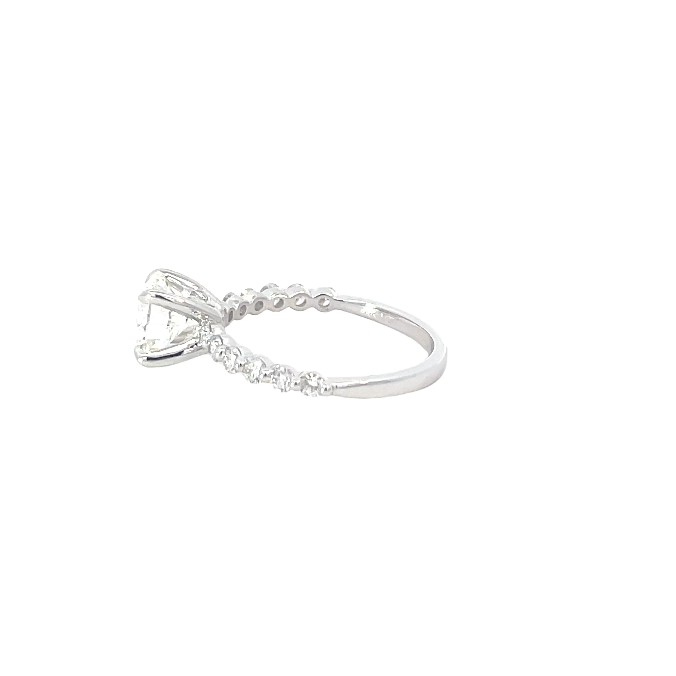 White Gold Lab Grown Bubble Band Engagement Ring - Image 2