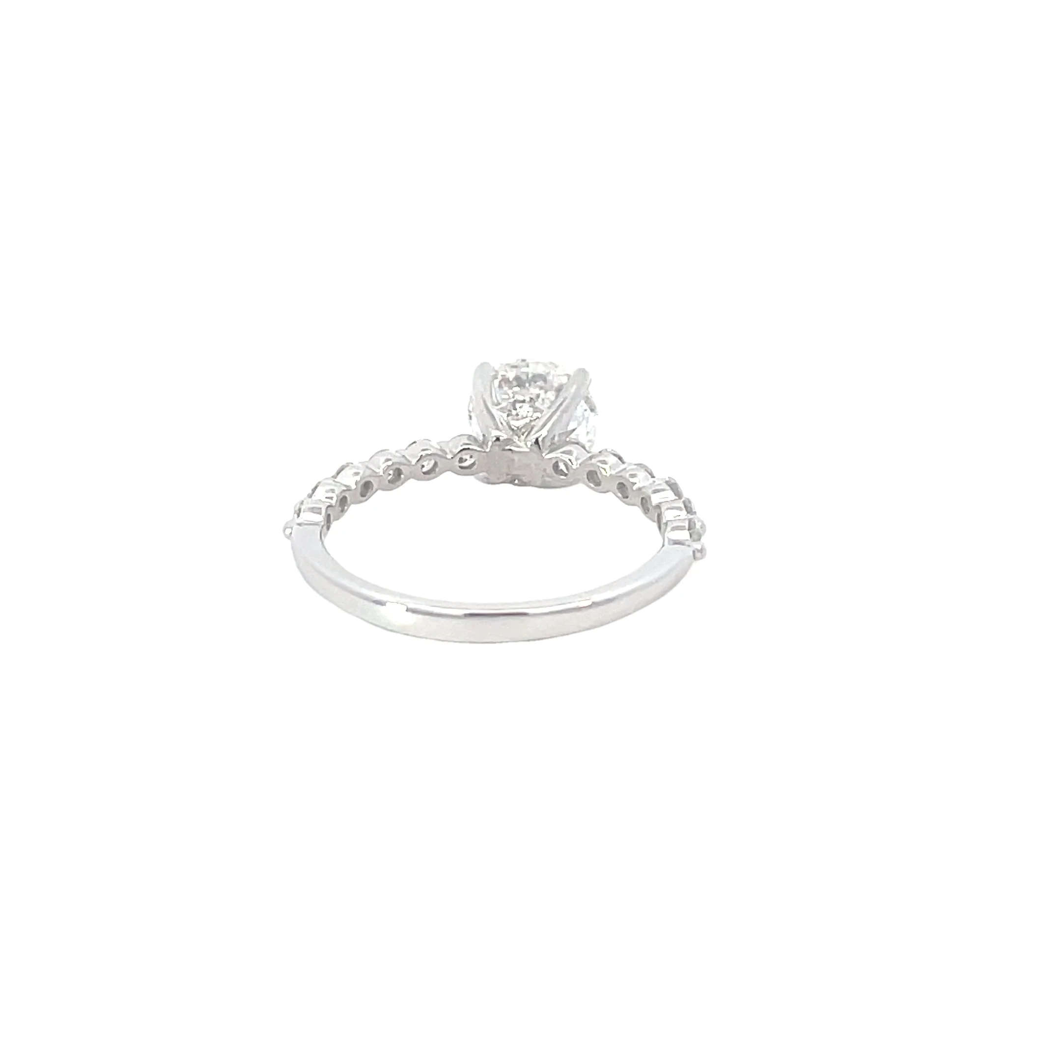White Gold Lab Grown Bubble Band Engagement Ring - Image 3