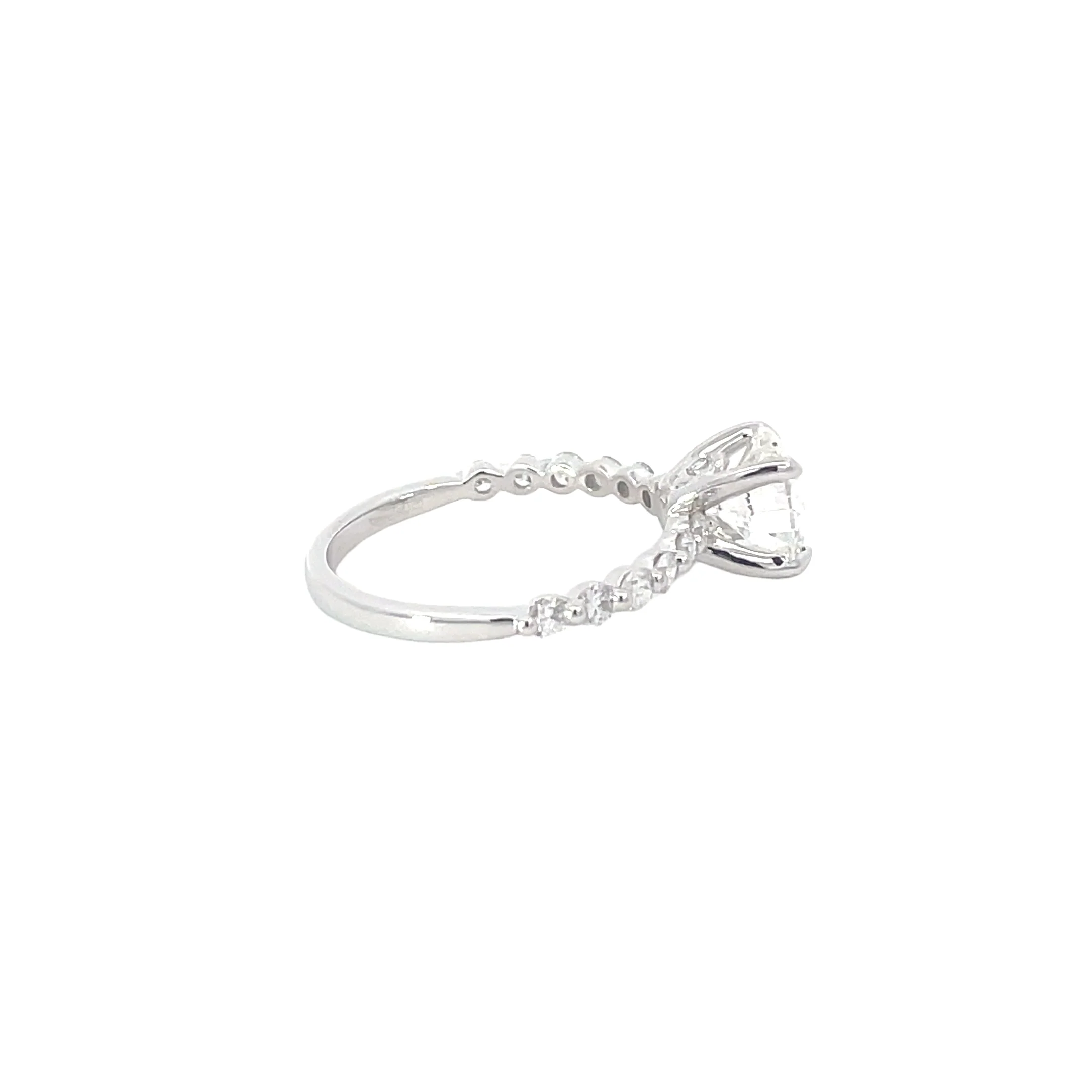 White Gold Lab Grown Bubble Band Engagement Ring - Image 4