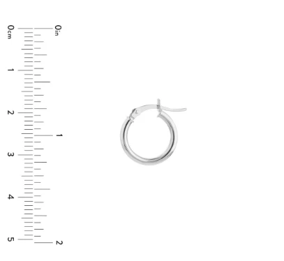 White Gold Polished Hoops - Image 3
