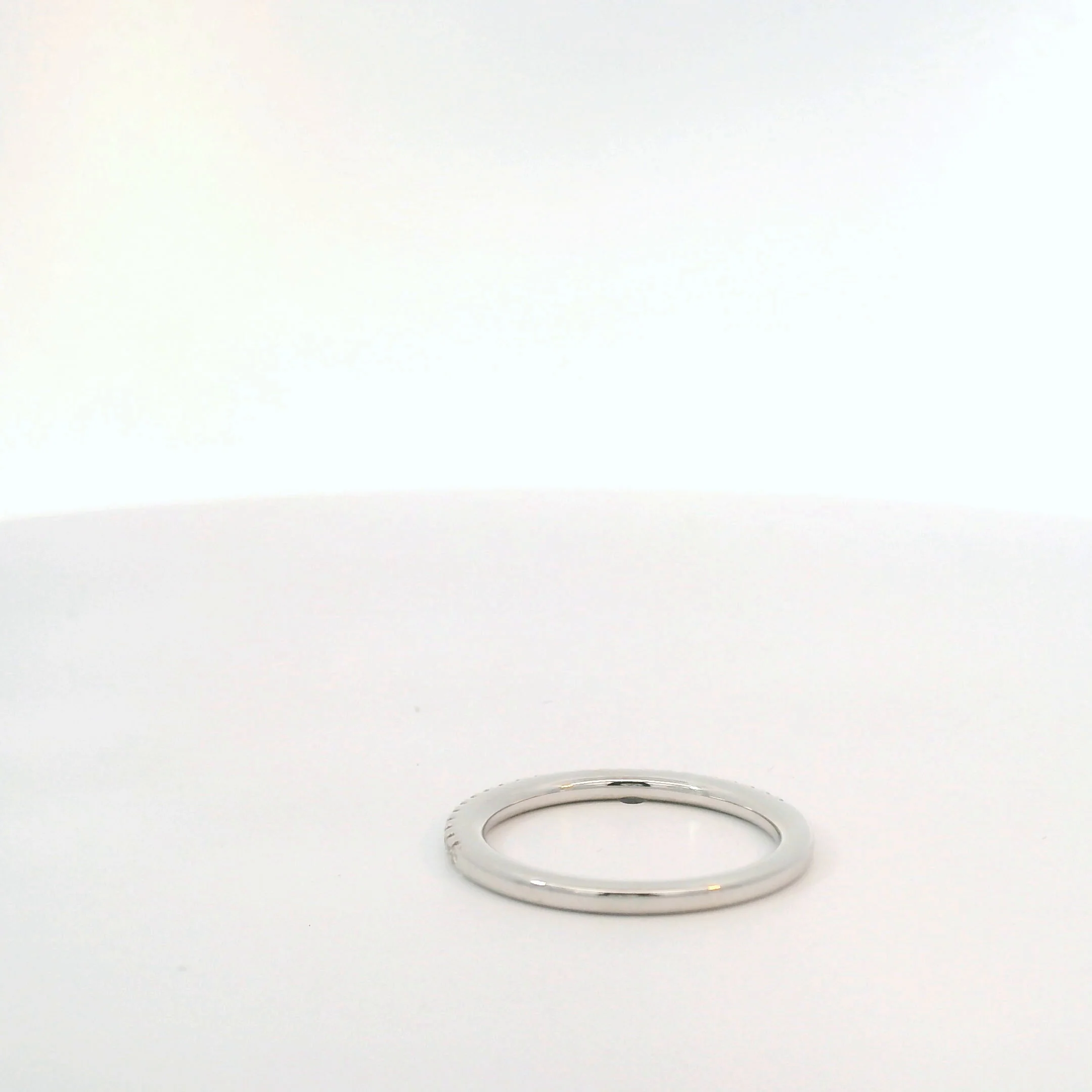 White Gold Prong Set Diamond Band - Image 2