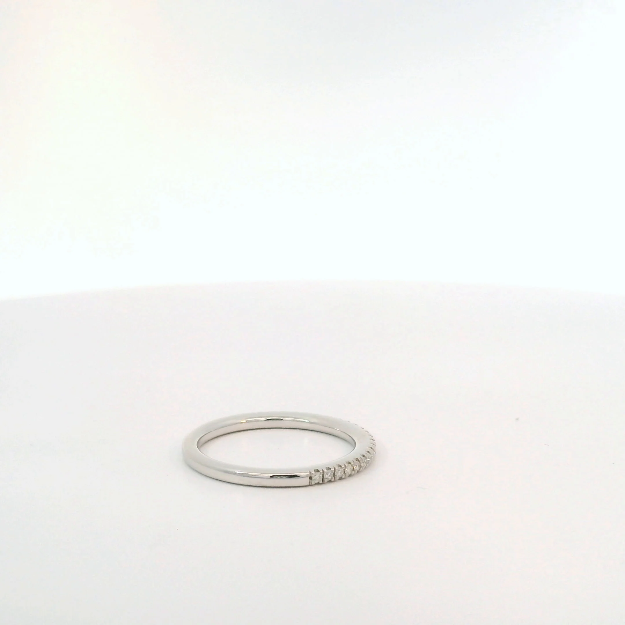White Gold Prong Set Diamond Band - Image 3