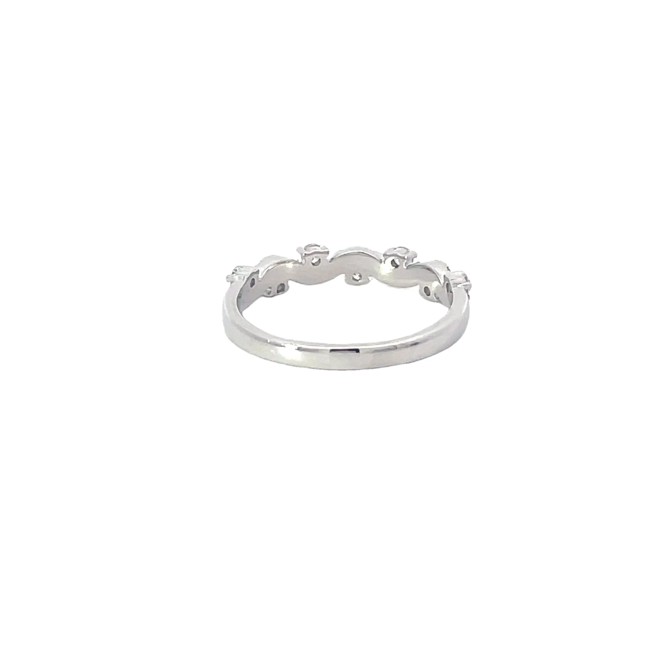 White Gold Shaped Diamond Band - Image 3