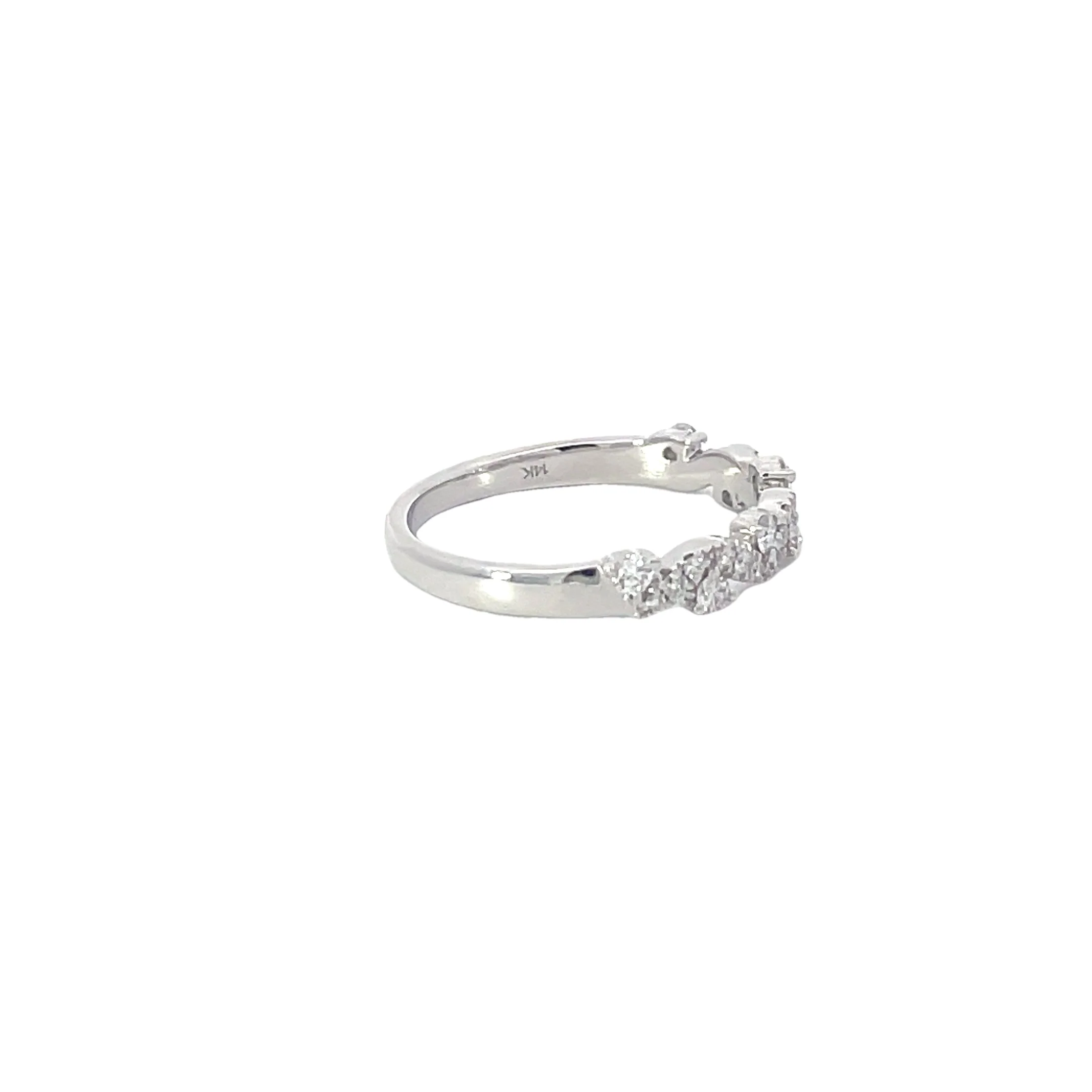 White Gold Shaped Diamond Band - Image 4