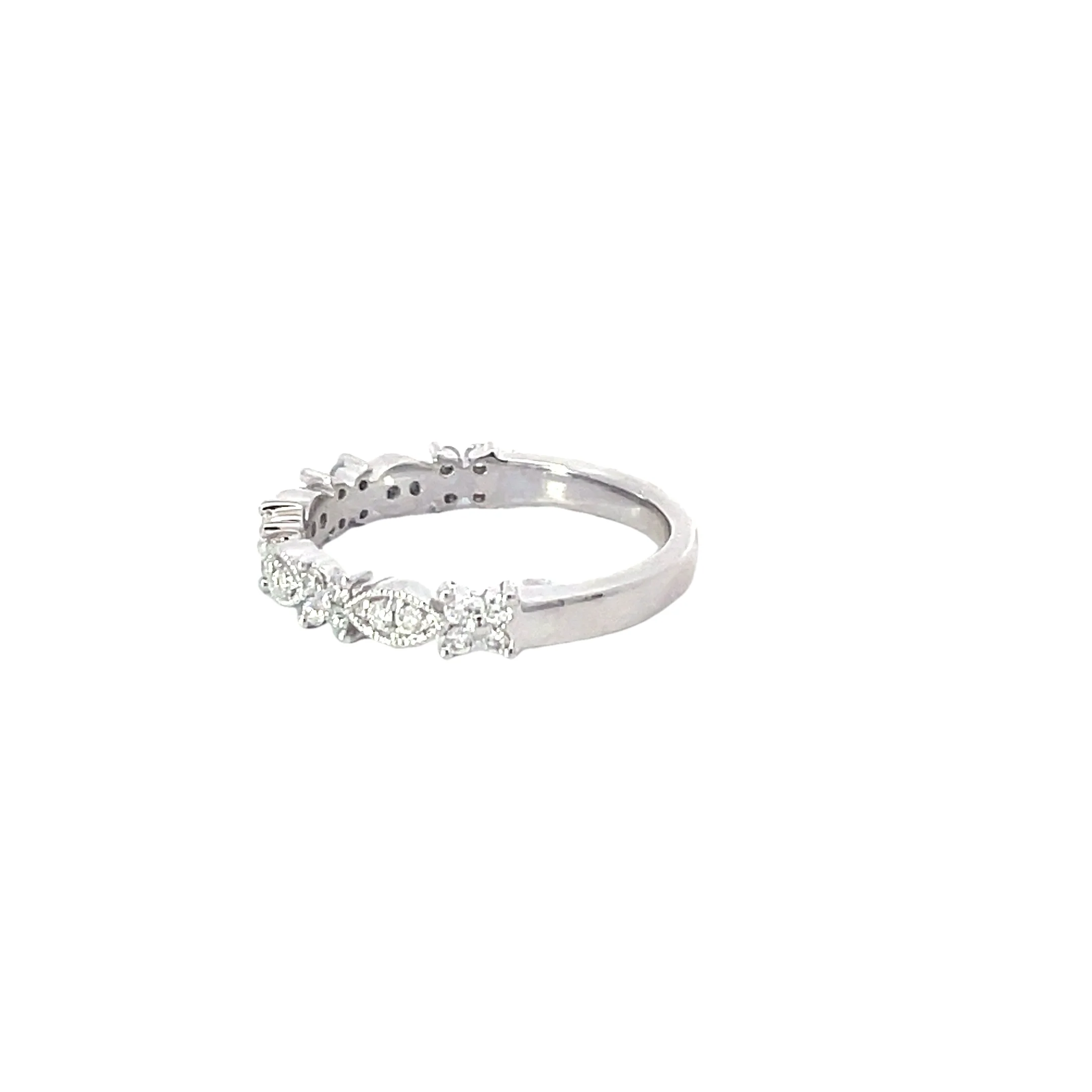 White Gold Shaped Diamond Band - Image 2
