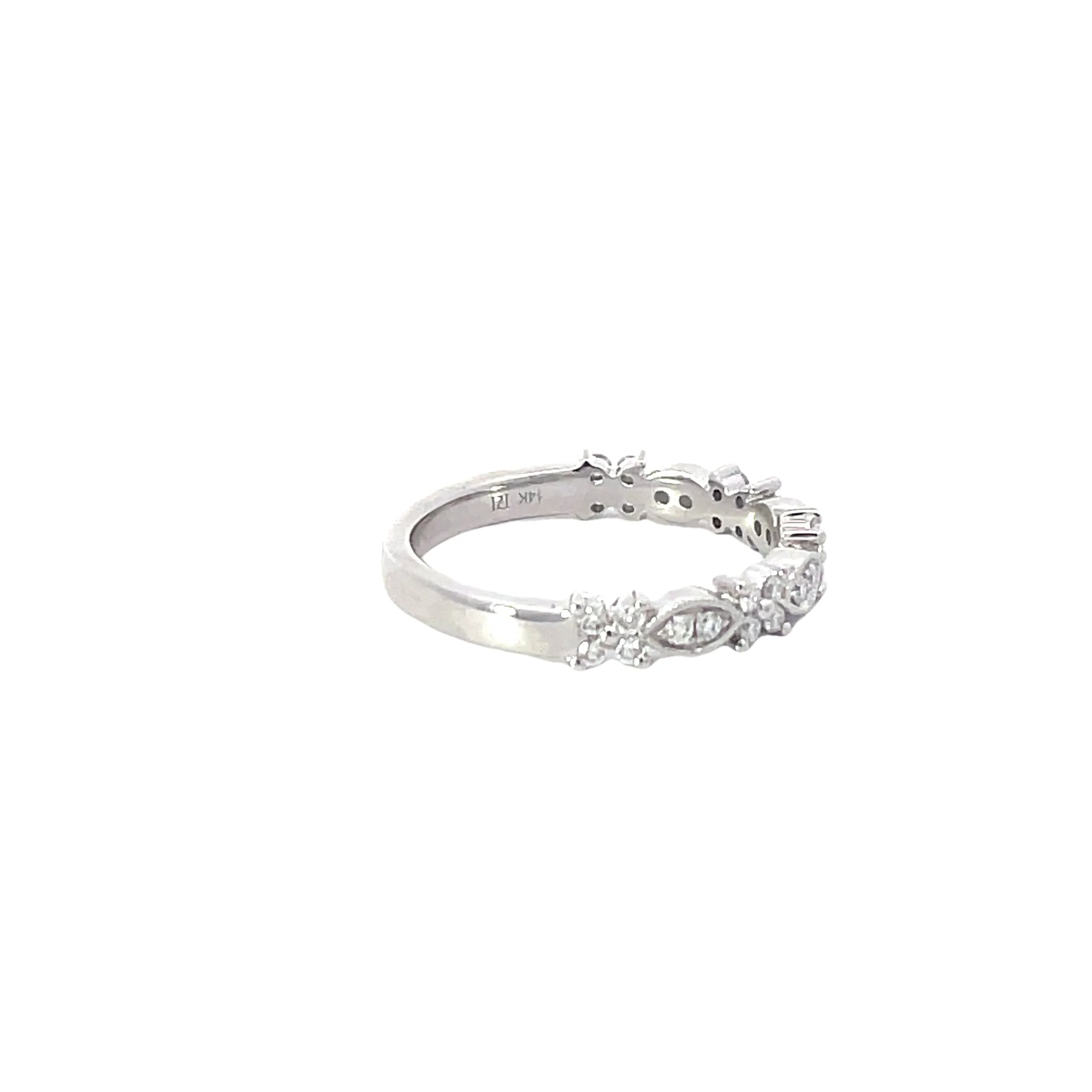 White Gold Shaped Diamond Band - Image 4