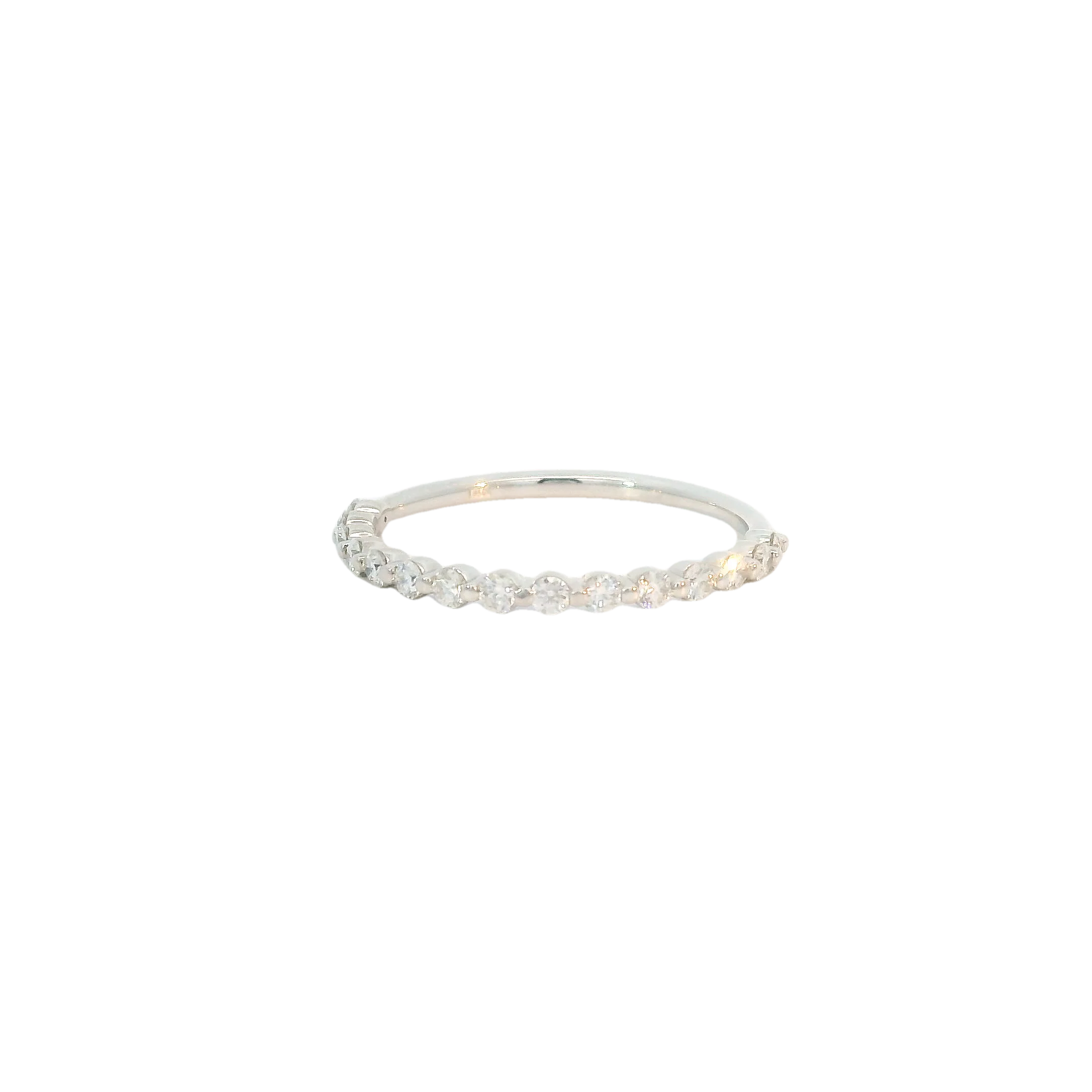 White Gold Shared Prong Set Diamond Band - Image 2
