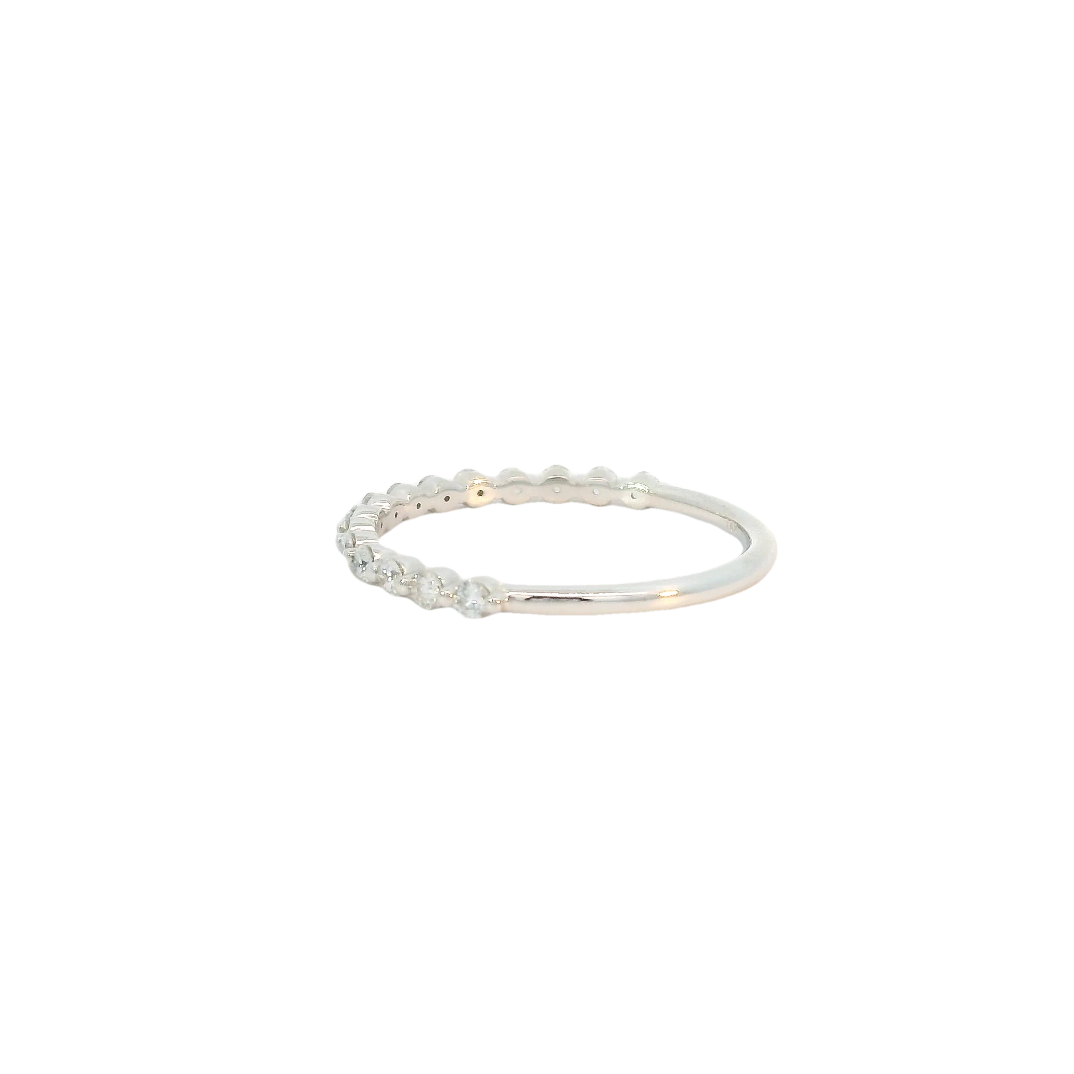 White Gold Shared Prong Set Diamond Band - Image 3