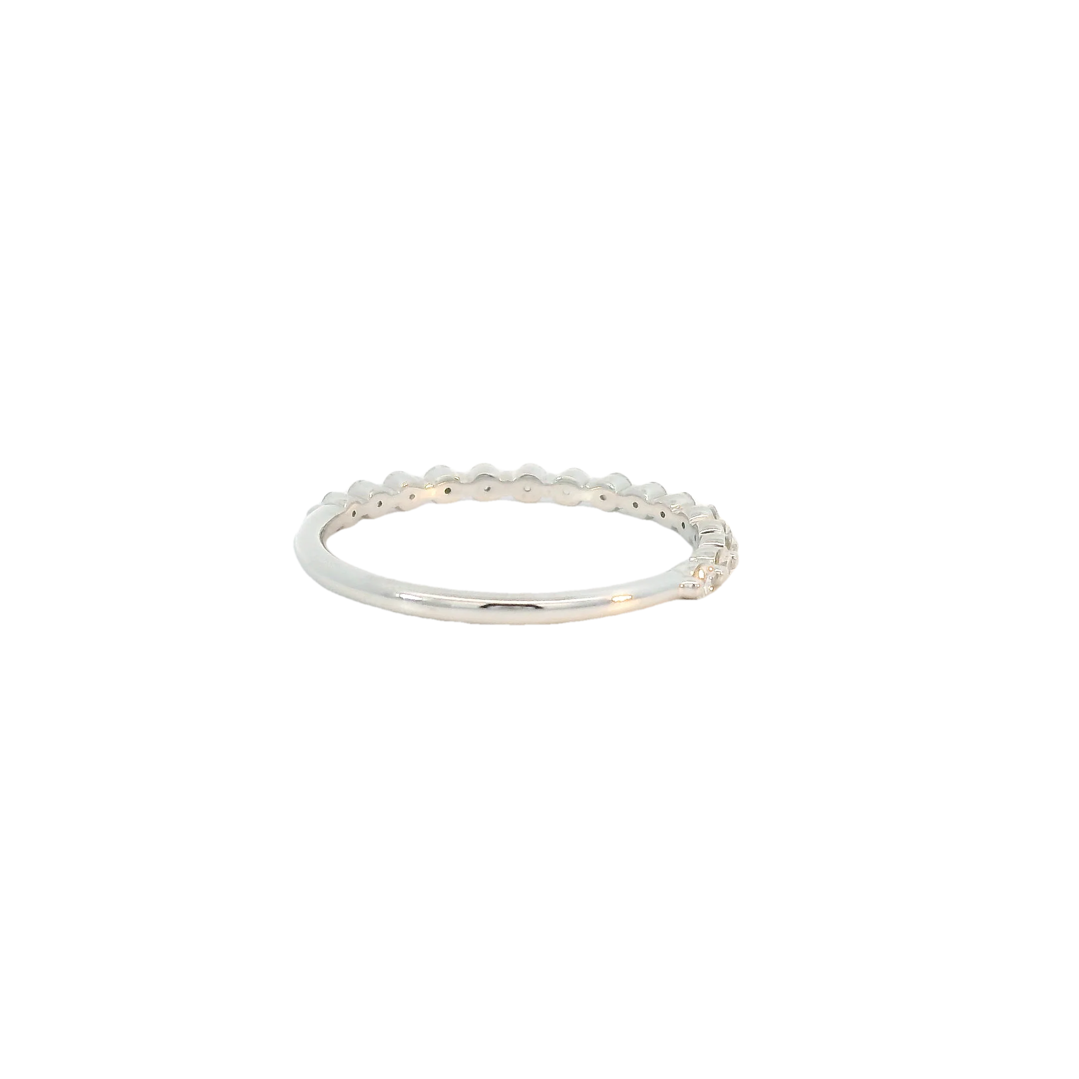 White Gold Shared Prong Set Diamond Band - Image 4