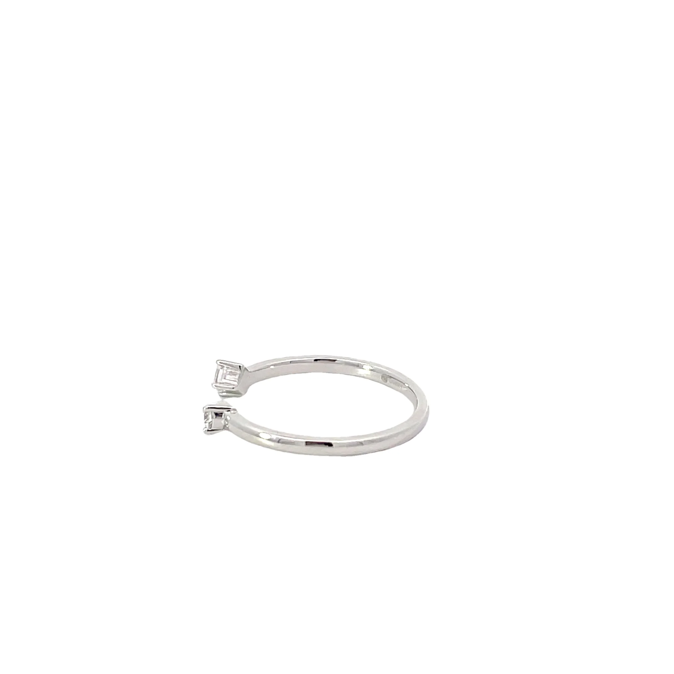 White Modern Electrum Open Diamond Ring - Image 2