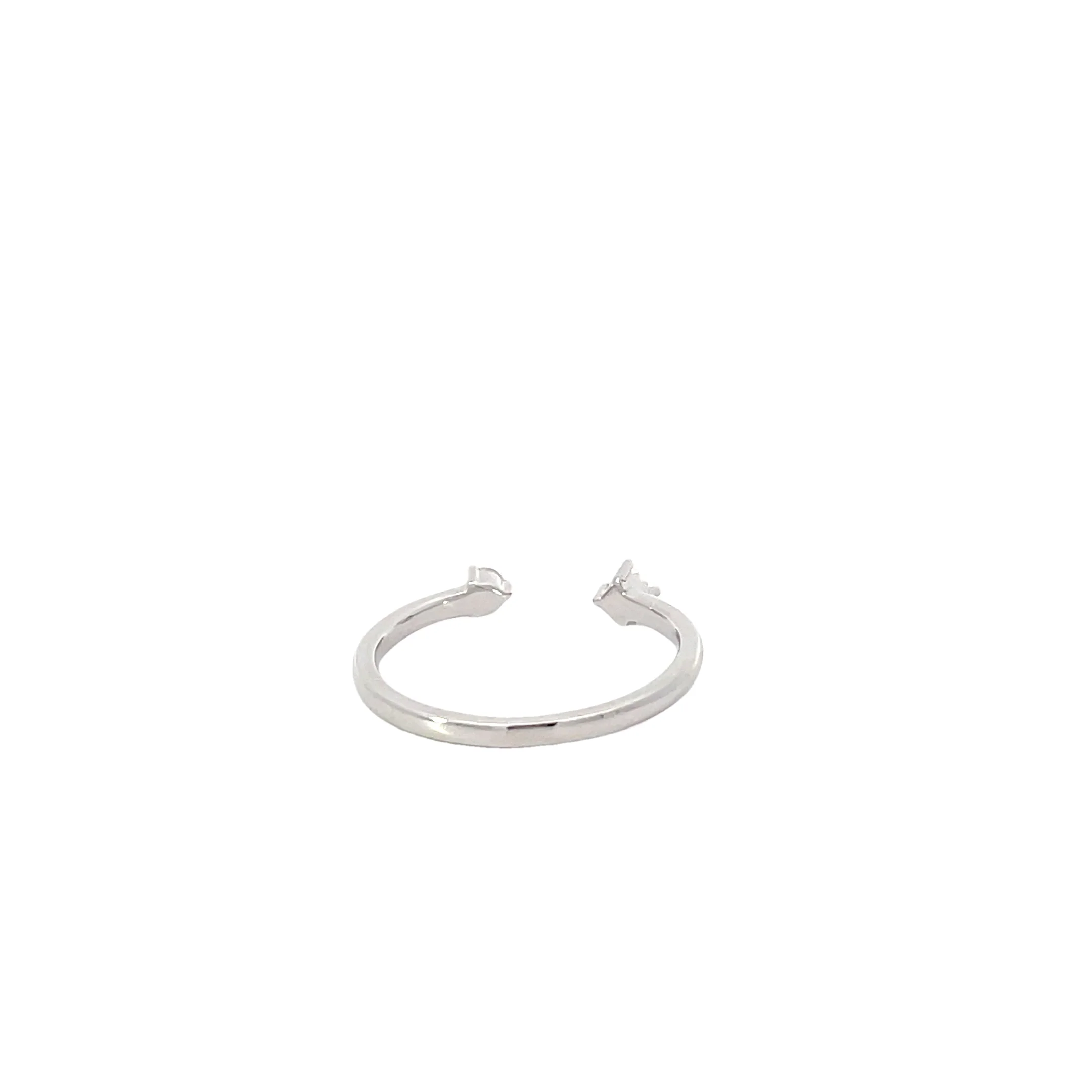 White Modern Electrum Open Diamond Ring - Image 3