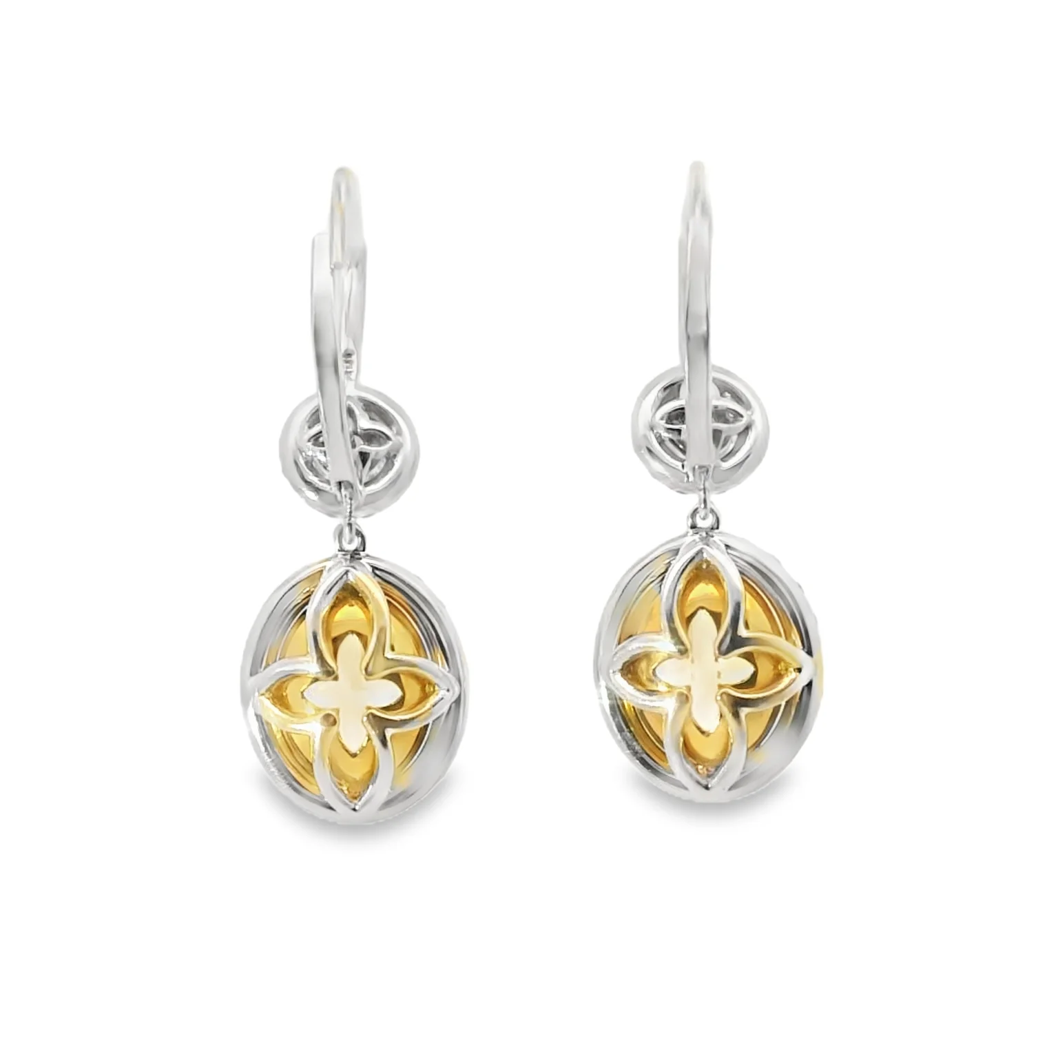 Yellow Diamond Drop Earrings - Image 3