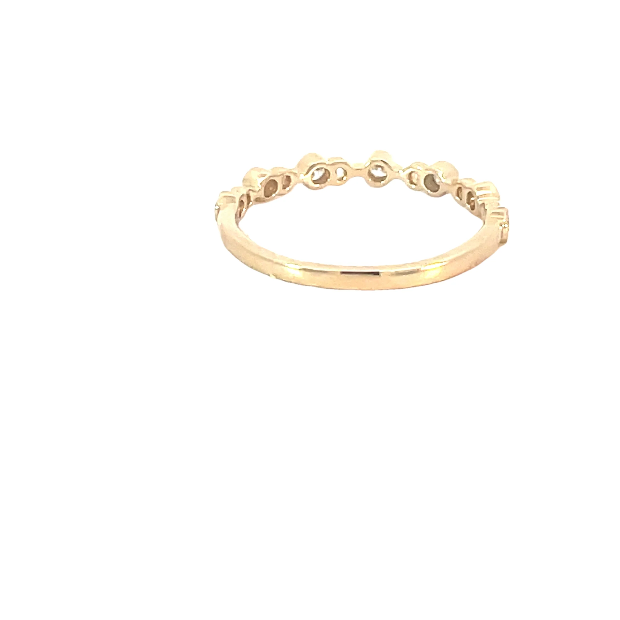 Yellow Gold Bezel Set Diamond Band - Image 3