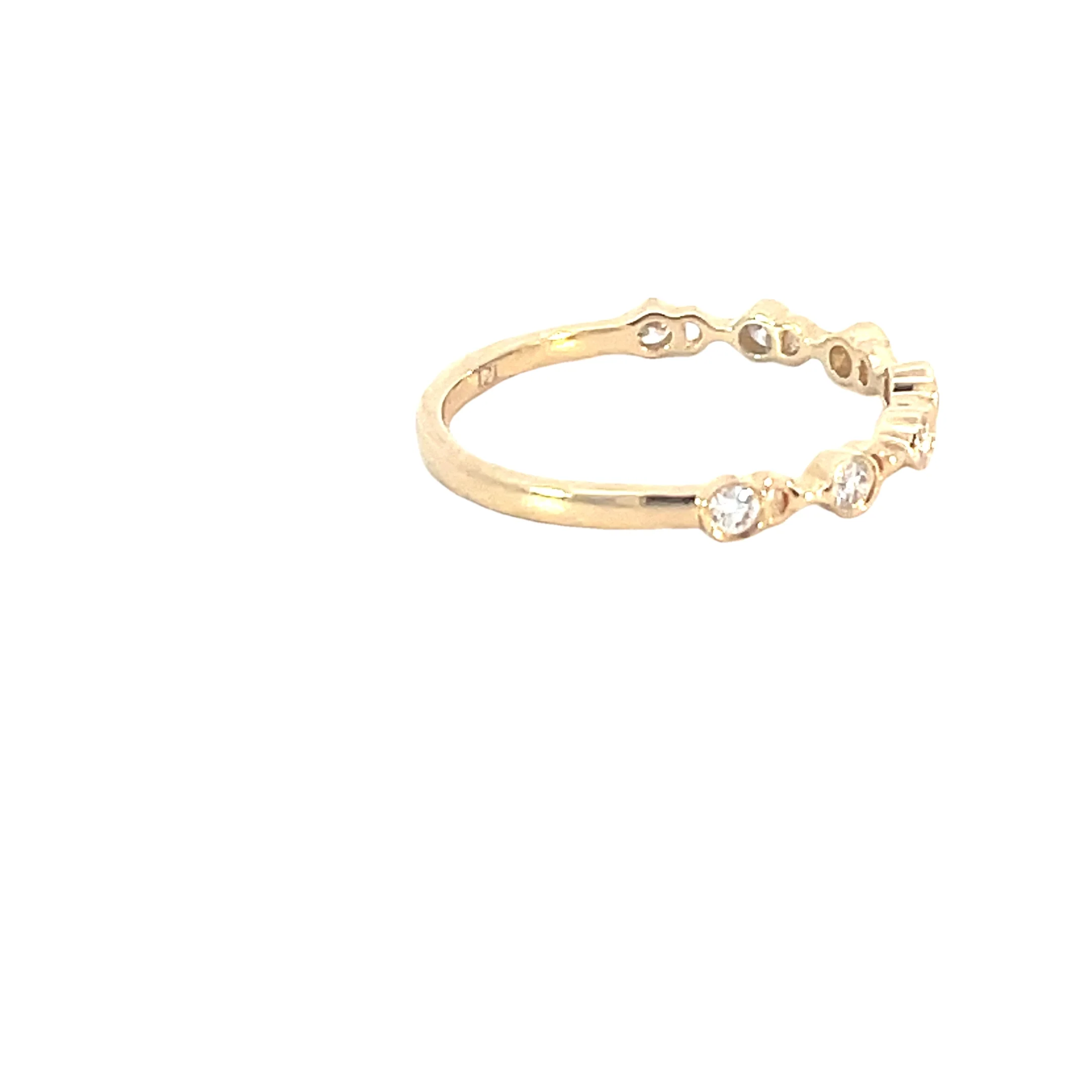 Yellow Gold Bezel Set Diamond Band - Image 4