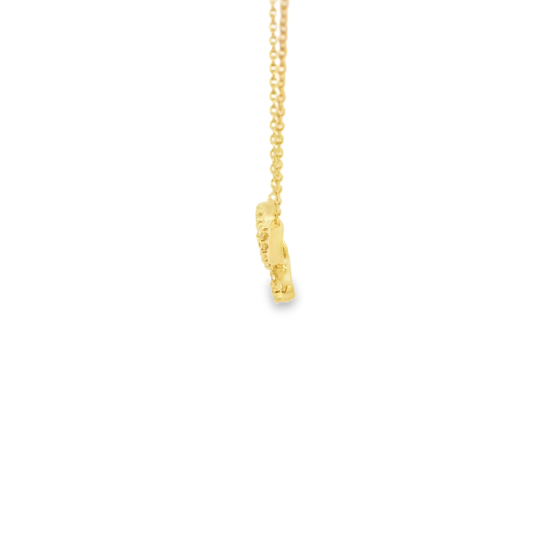 Yellow Gold Diamond Butterfly Necklace - Image 2