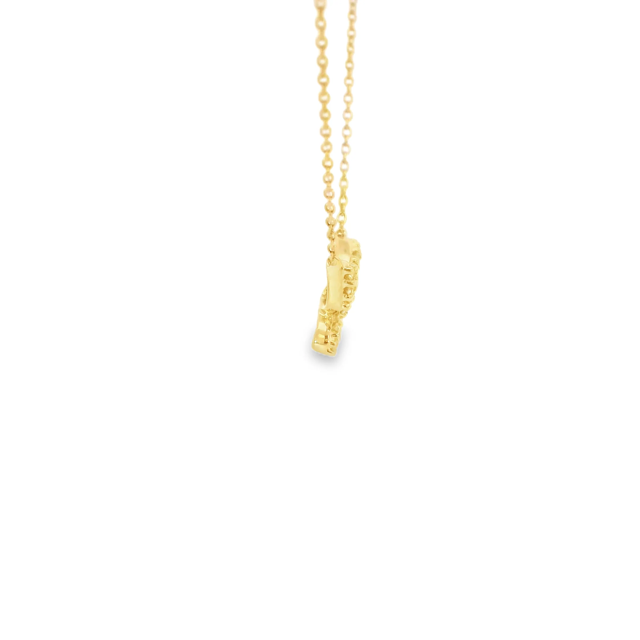 Yellow Gold Diamond Butterfly Necklace - Image 4