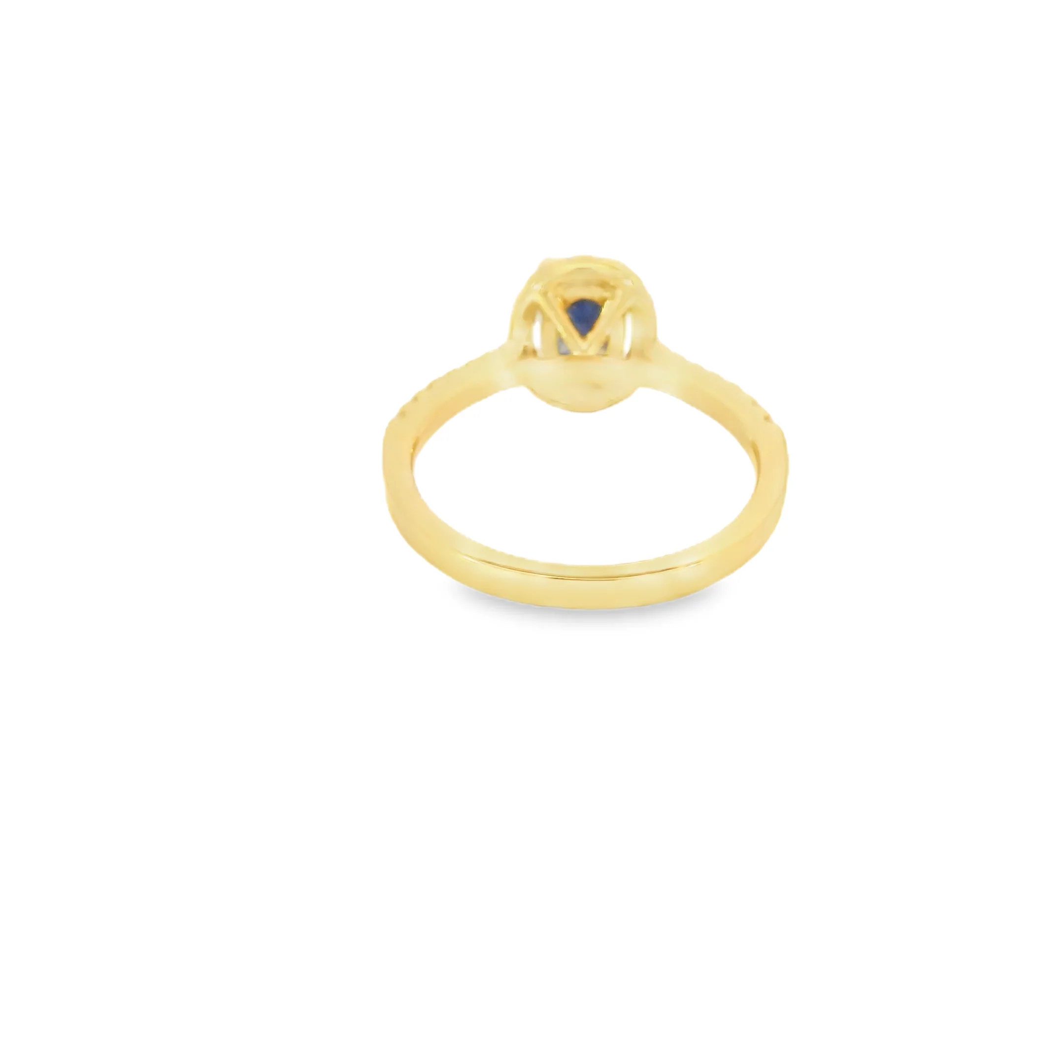 Yellow Gold Diamond Sapphire Ring - Image 3