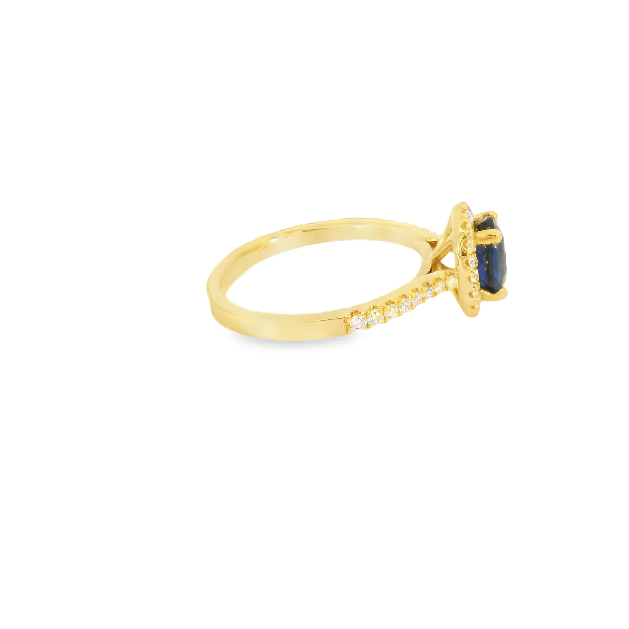 Yellow Gold Diamond Sapphire Ring - Image 4