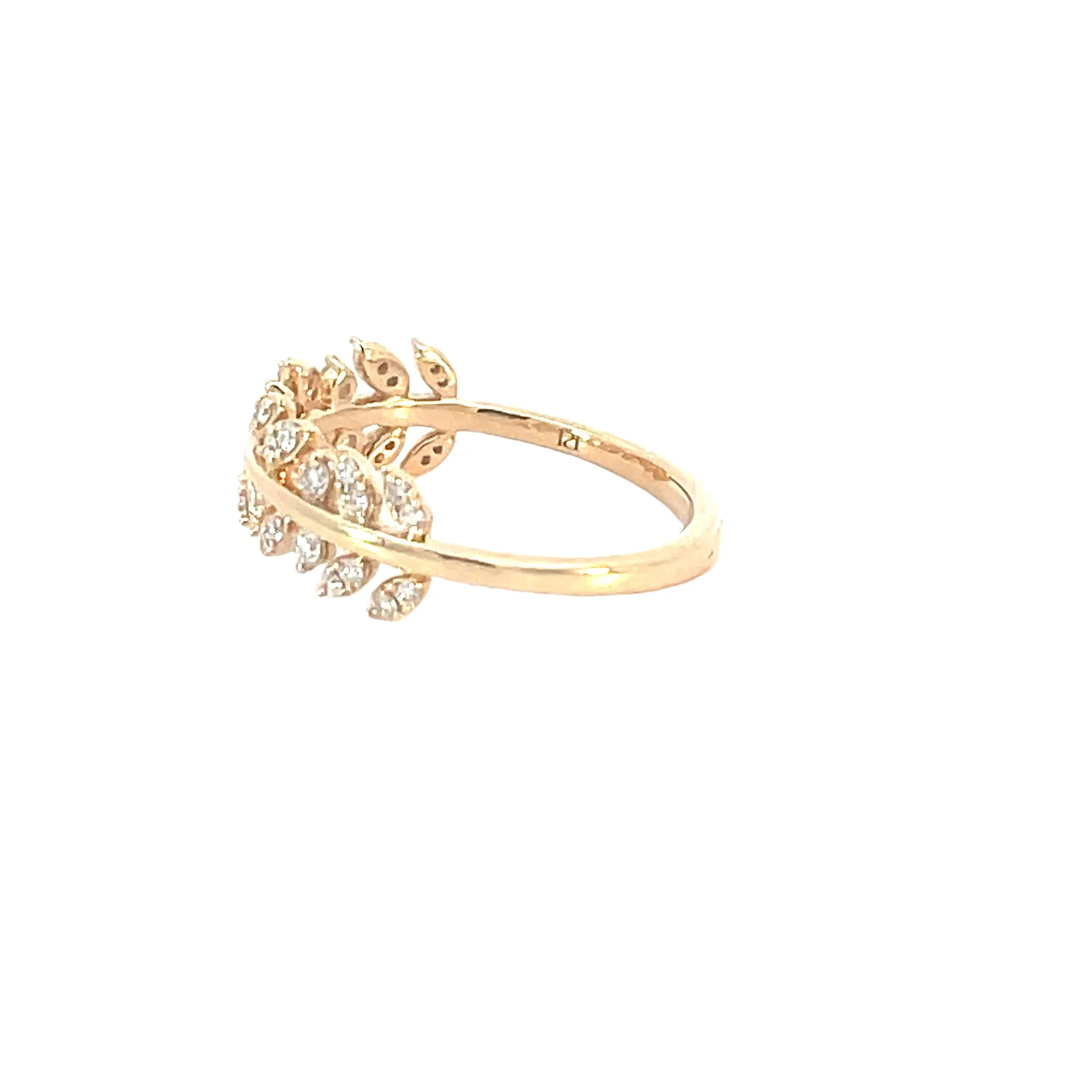 Yellow Gold Floral Diamond Band - Image 2