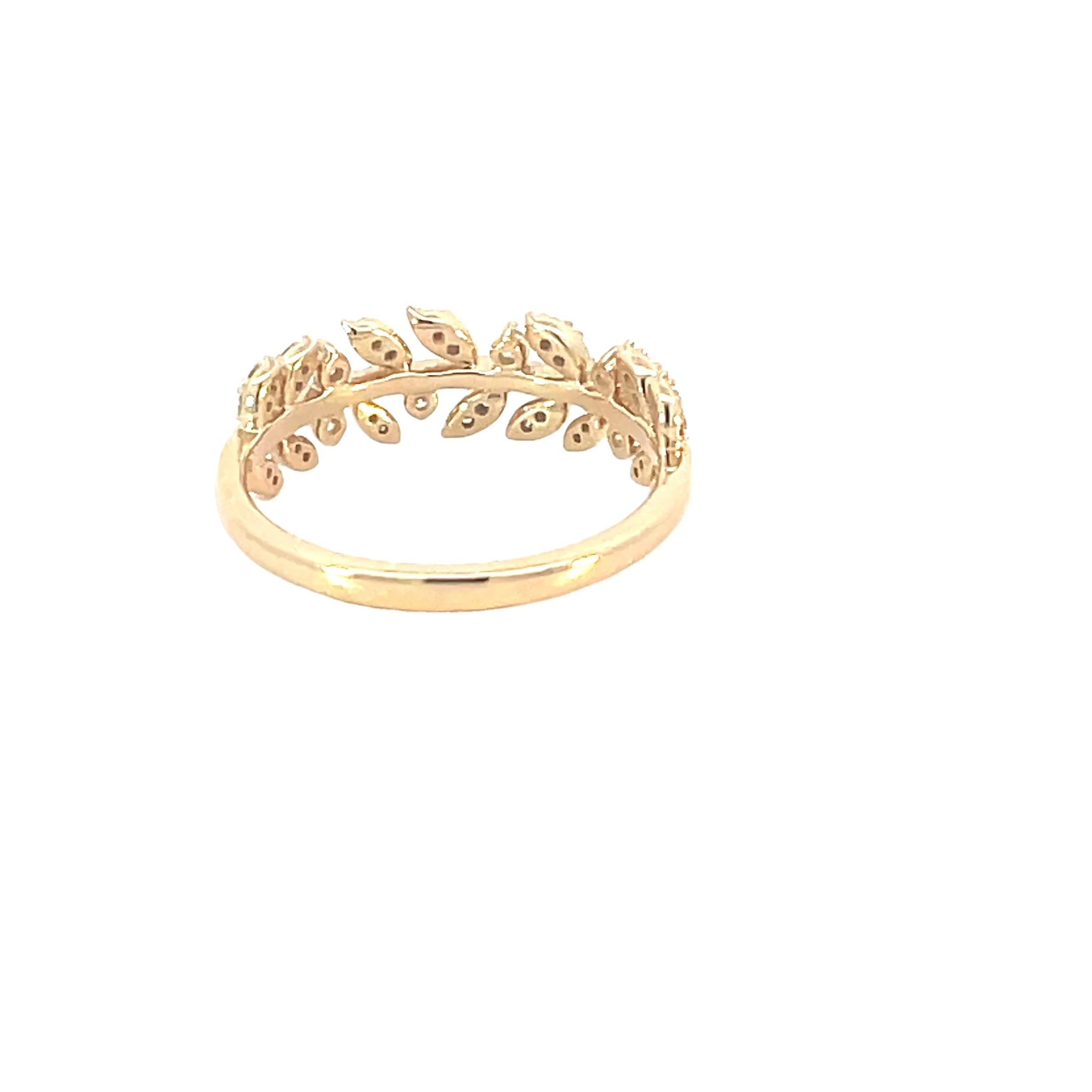 Yellow Gold Floral Diamond Band - Image 3