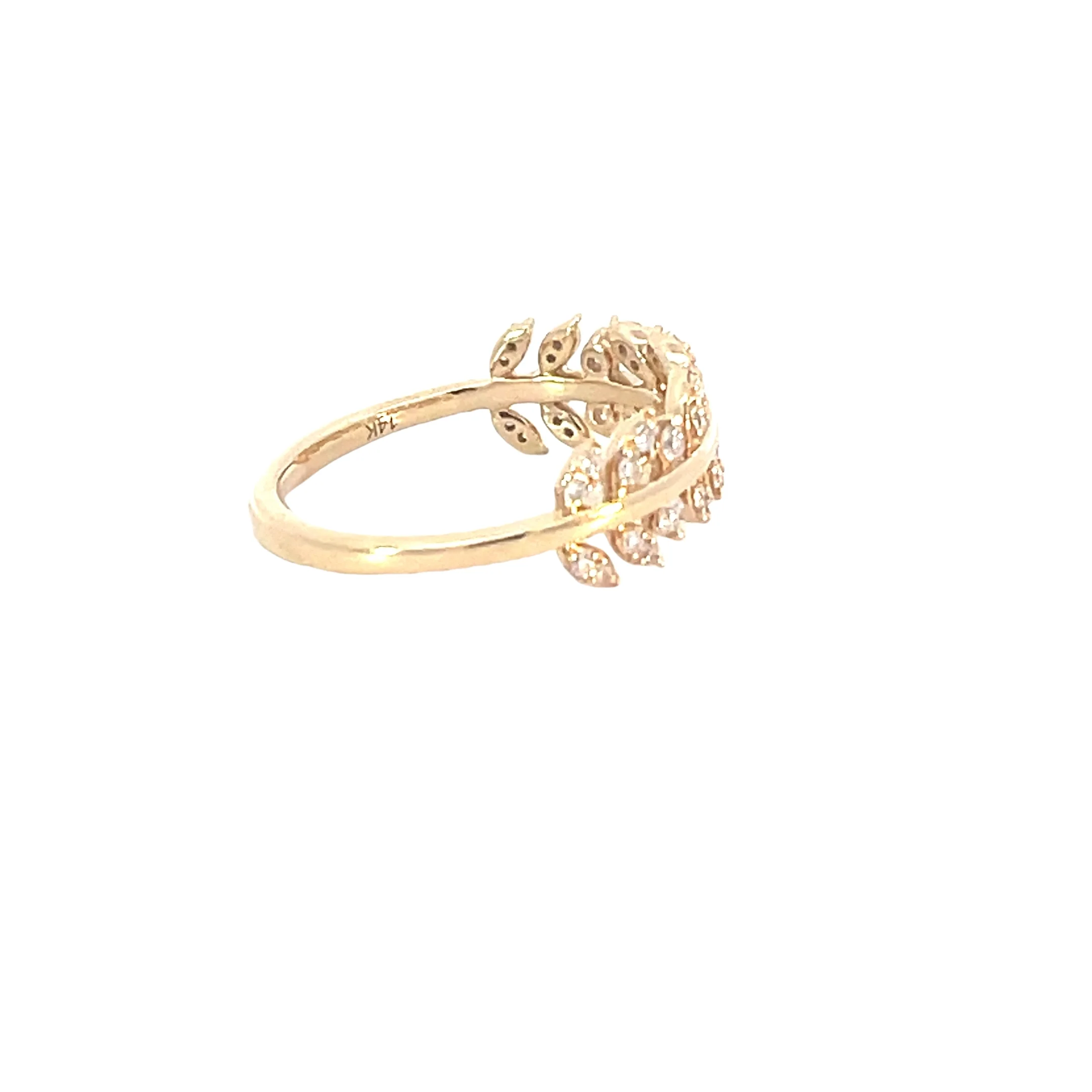 Yellow Gold Floral Diamond Band - Image 4
