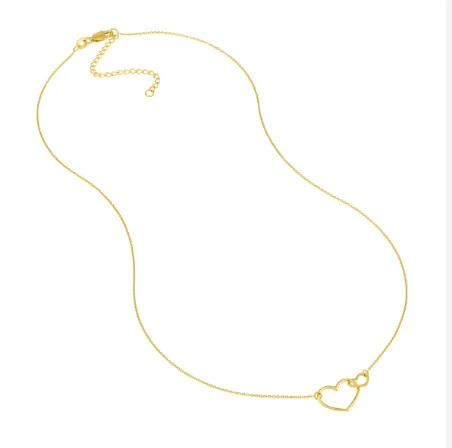 Yellow Gold Interlocking Heart Necklace - Image 2