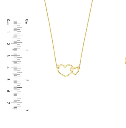 Yellow Gold Interlocking Heart Necklace - Image 3