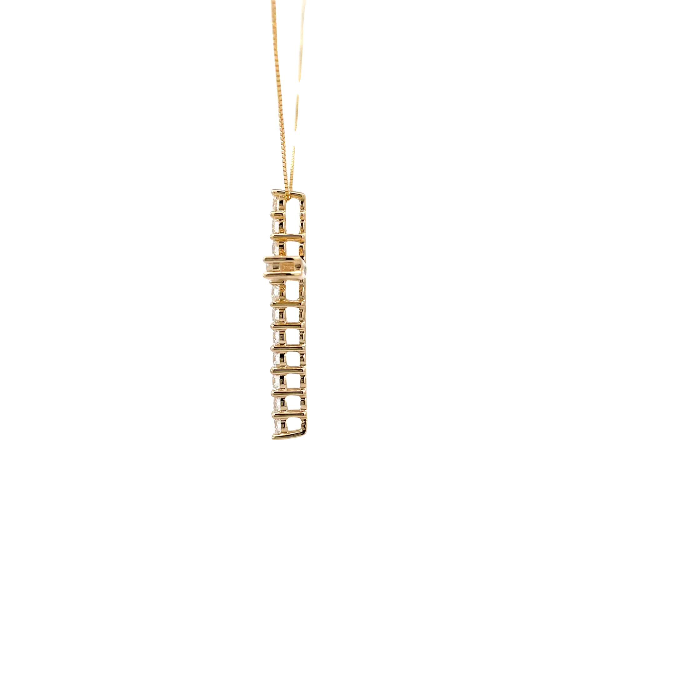 Yellow Gold Lab Grown Diamond Cross Pendant - Image 2