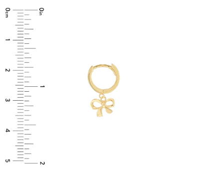 Yellow Gold Mini Bow Huggies - Image 3