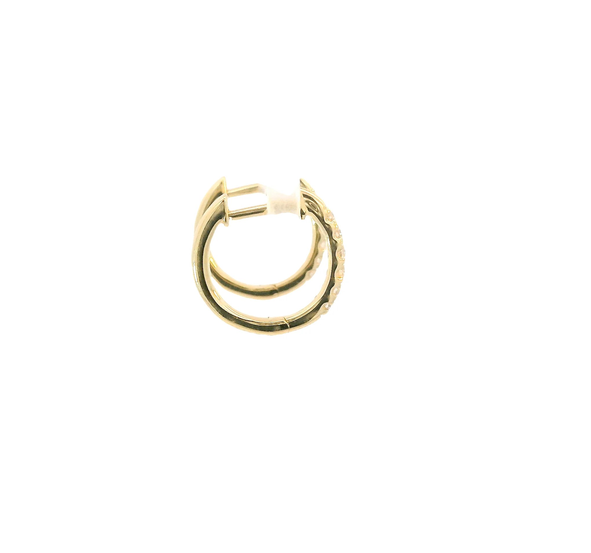 Yellow Gold Petite Diamond Huggies - Image 4