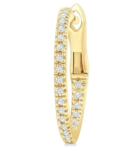 Yellow Gold Petite Diamond Huggies - Image 3