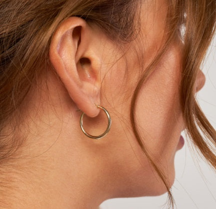 Yellow Gold Polished Hoops - Image 2