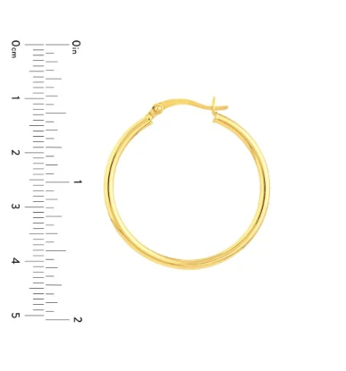 Yellow Gold Polished Hoops - Image 3