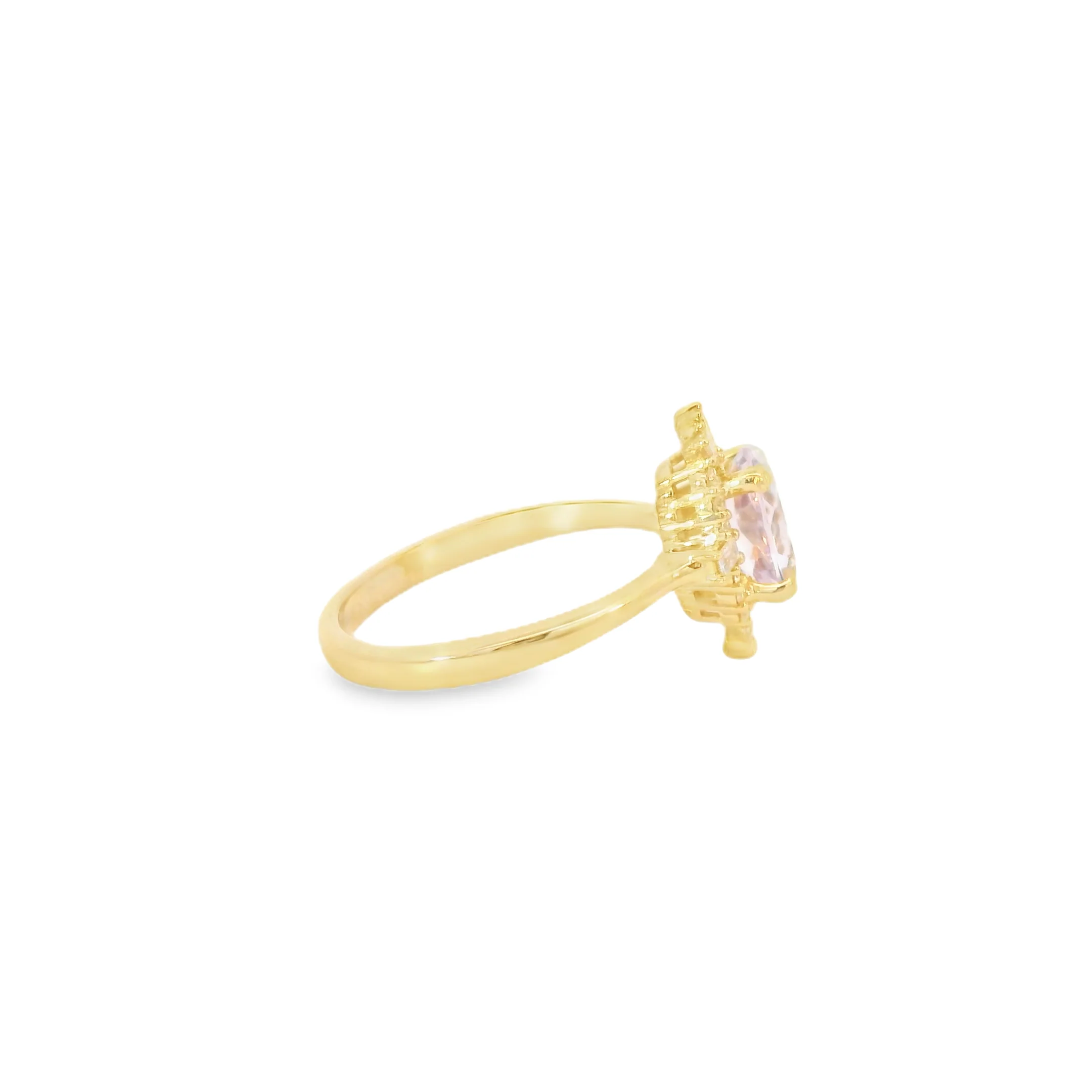 Yellow Gold Quartz Amethyst Ring - Image 4
