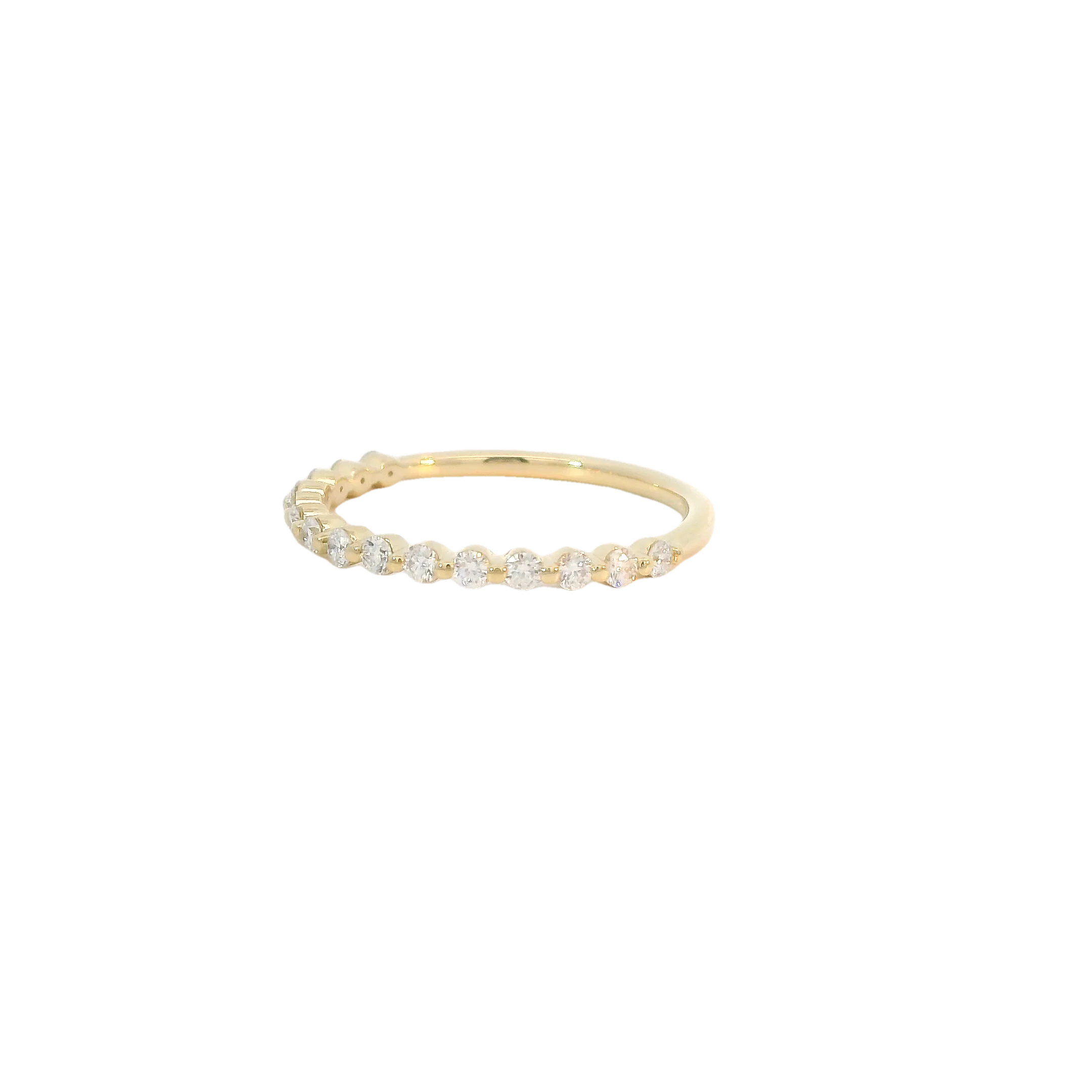 Yellow Gold Shared Prong Set Diamond Band - Image 2