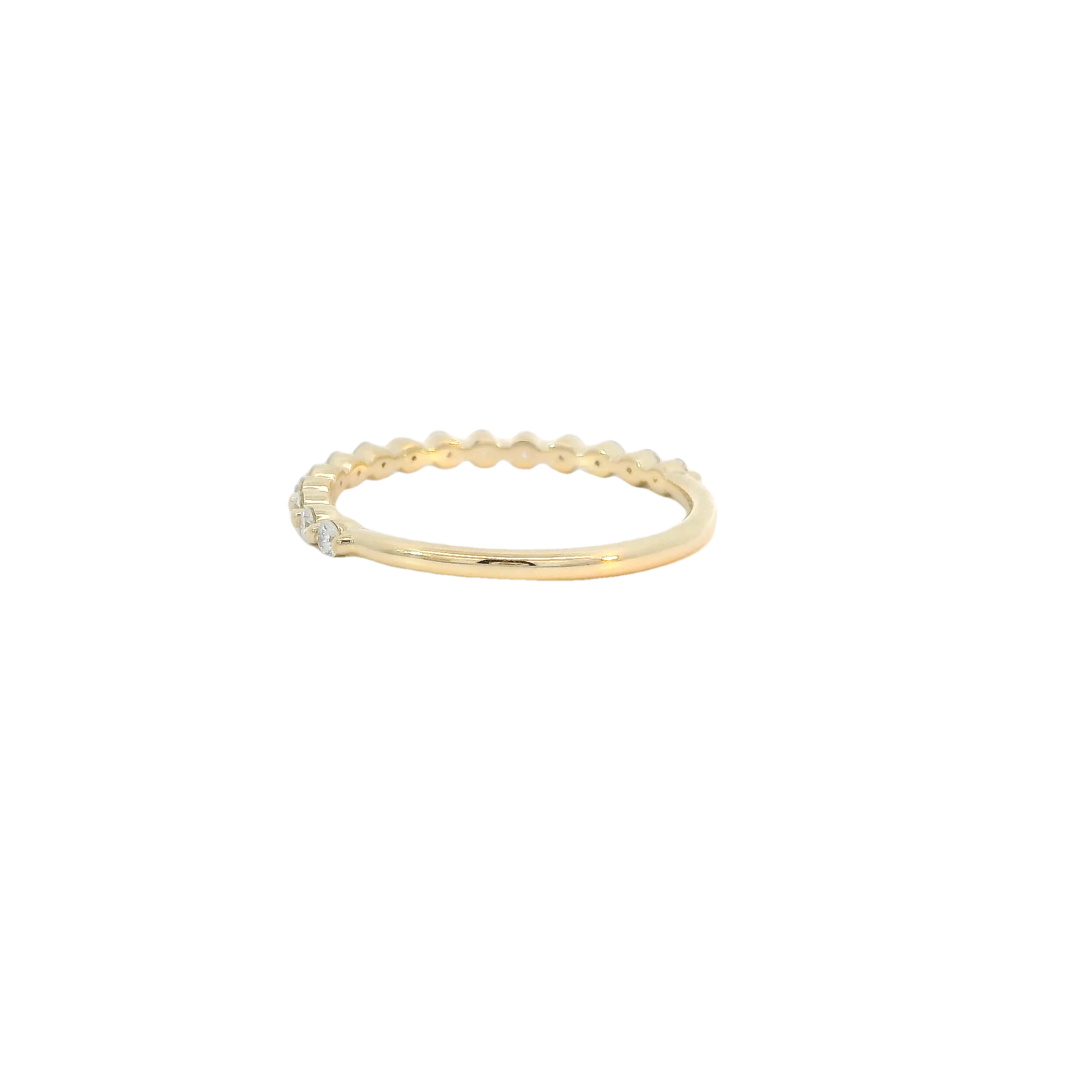 Yellow Gold Shared Prong Set Diamond Band - Image 3