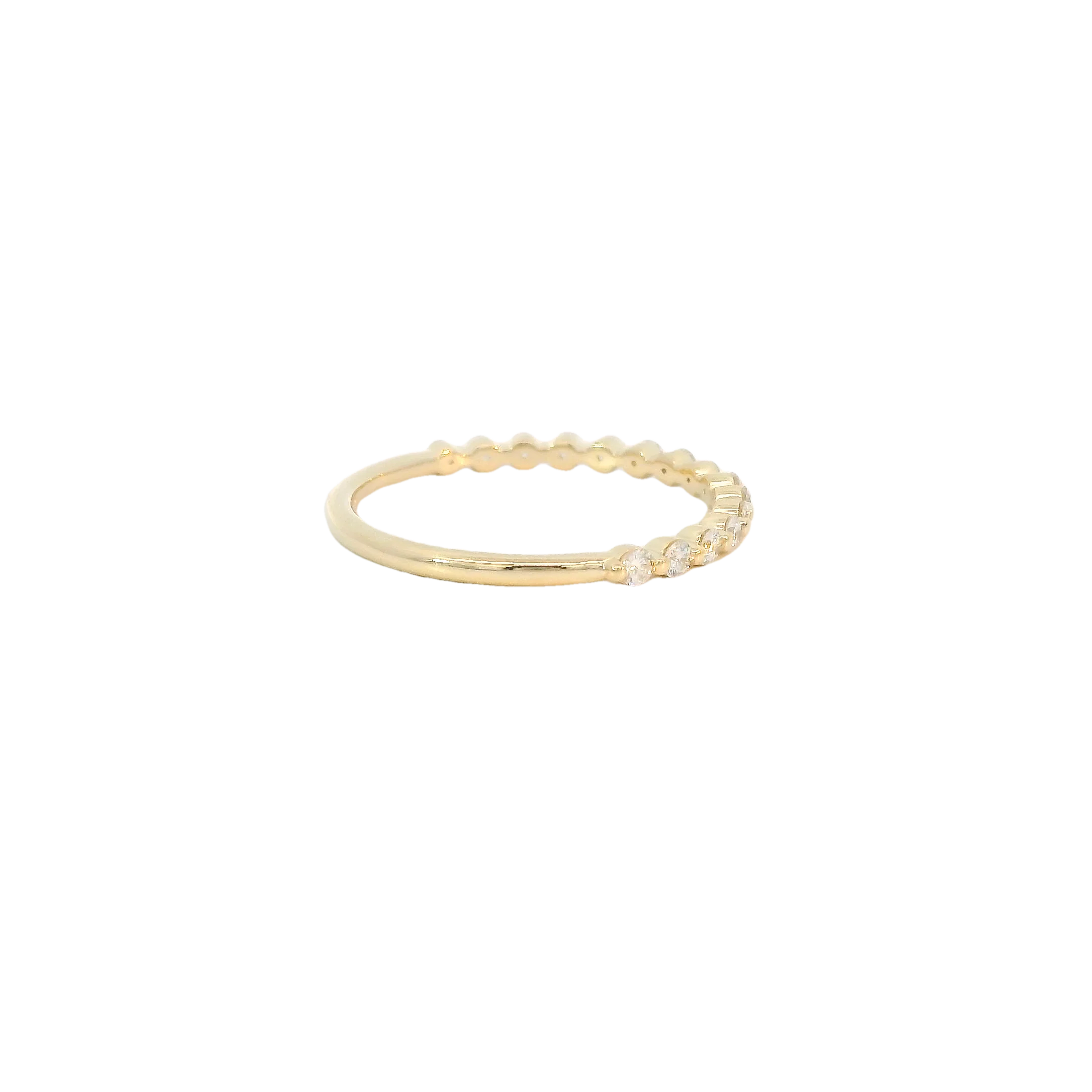 Yellow Gold Shared Prong Set Diamond Band - Image 4