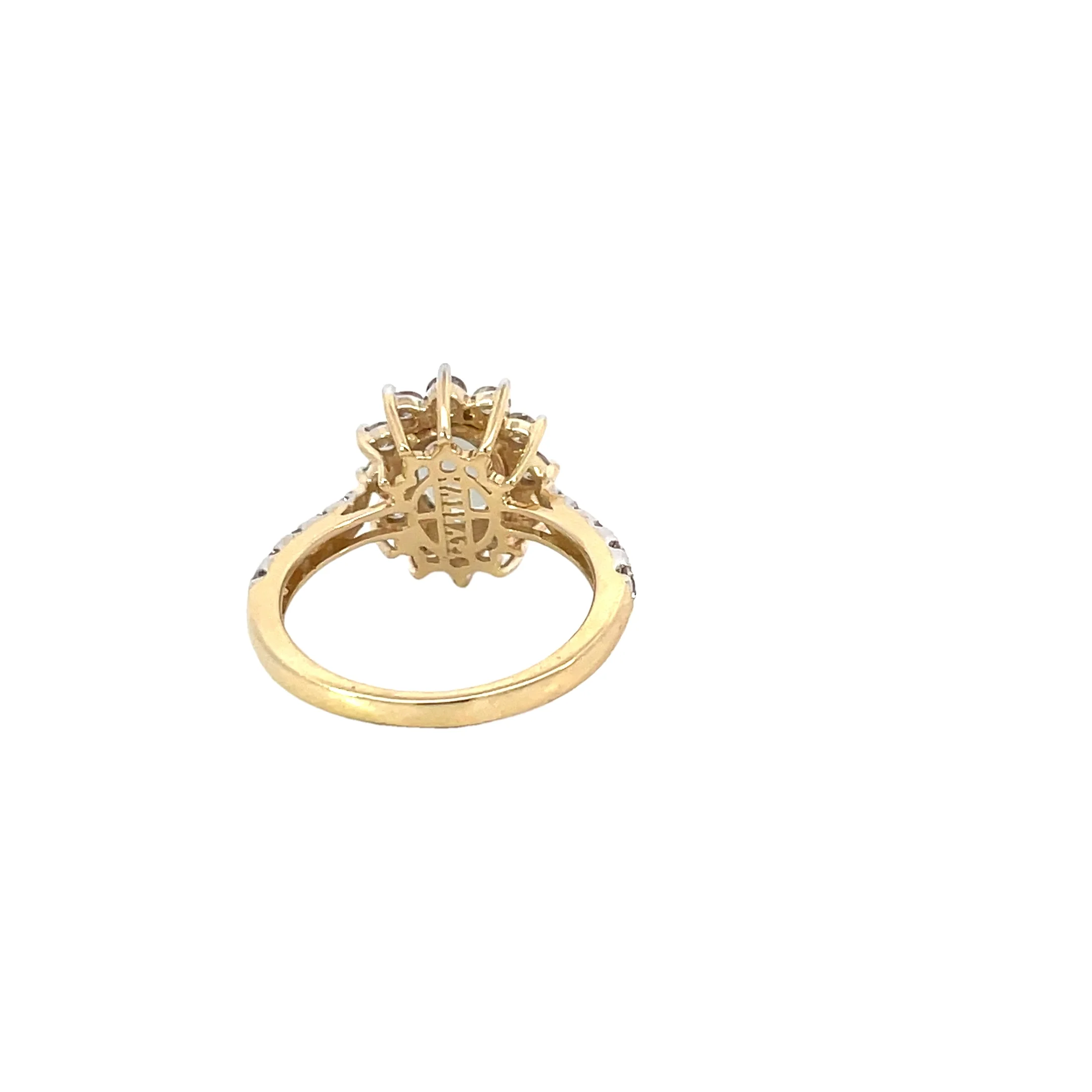 Yellow Gold Tanzanite Diamond Halo Ring - Image 3
