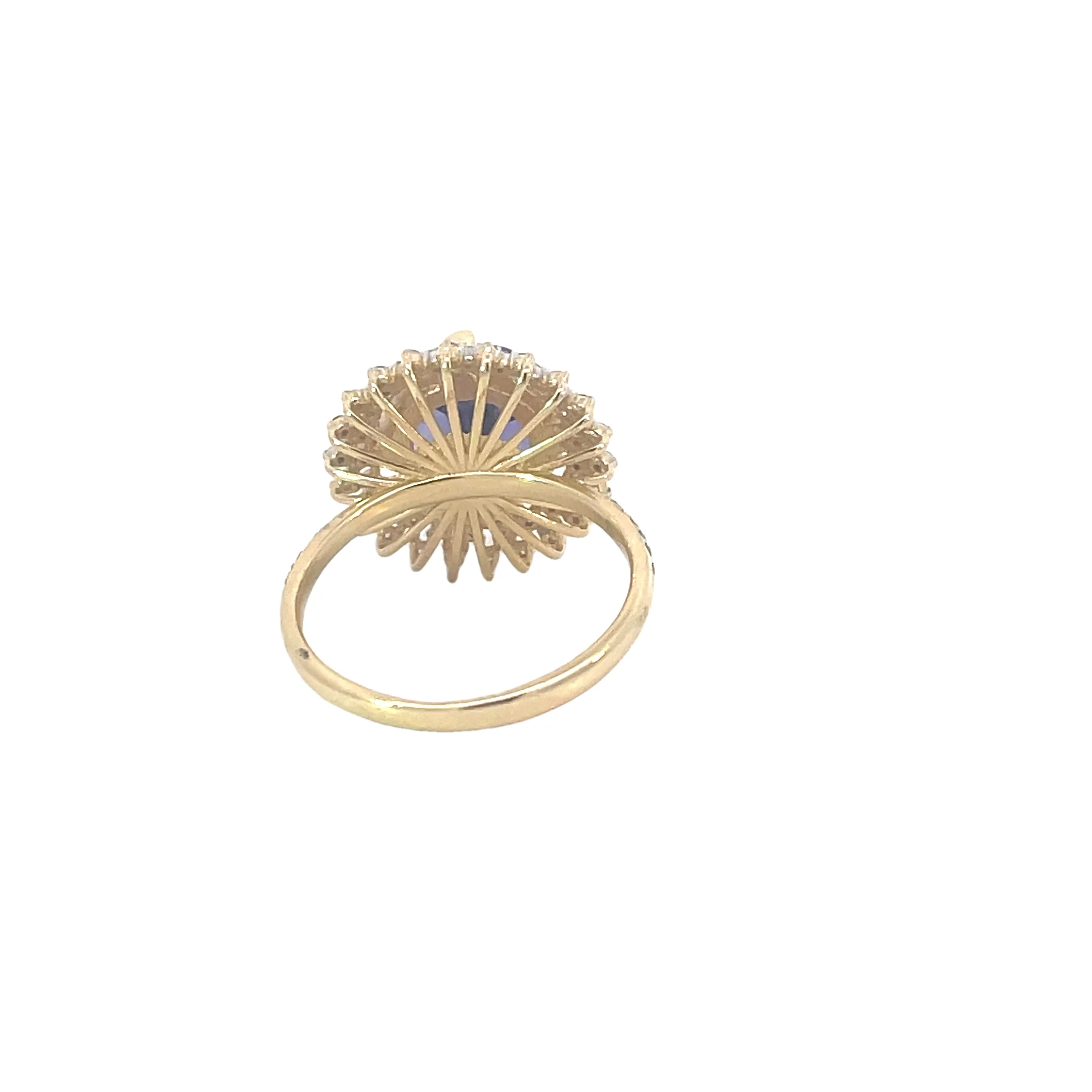 Yellow Gold Tanzanite Diamond Ring - Image 3