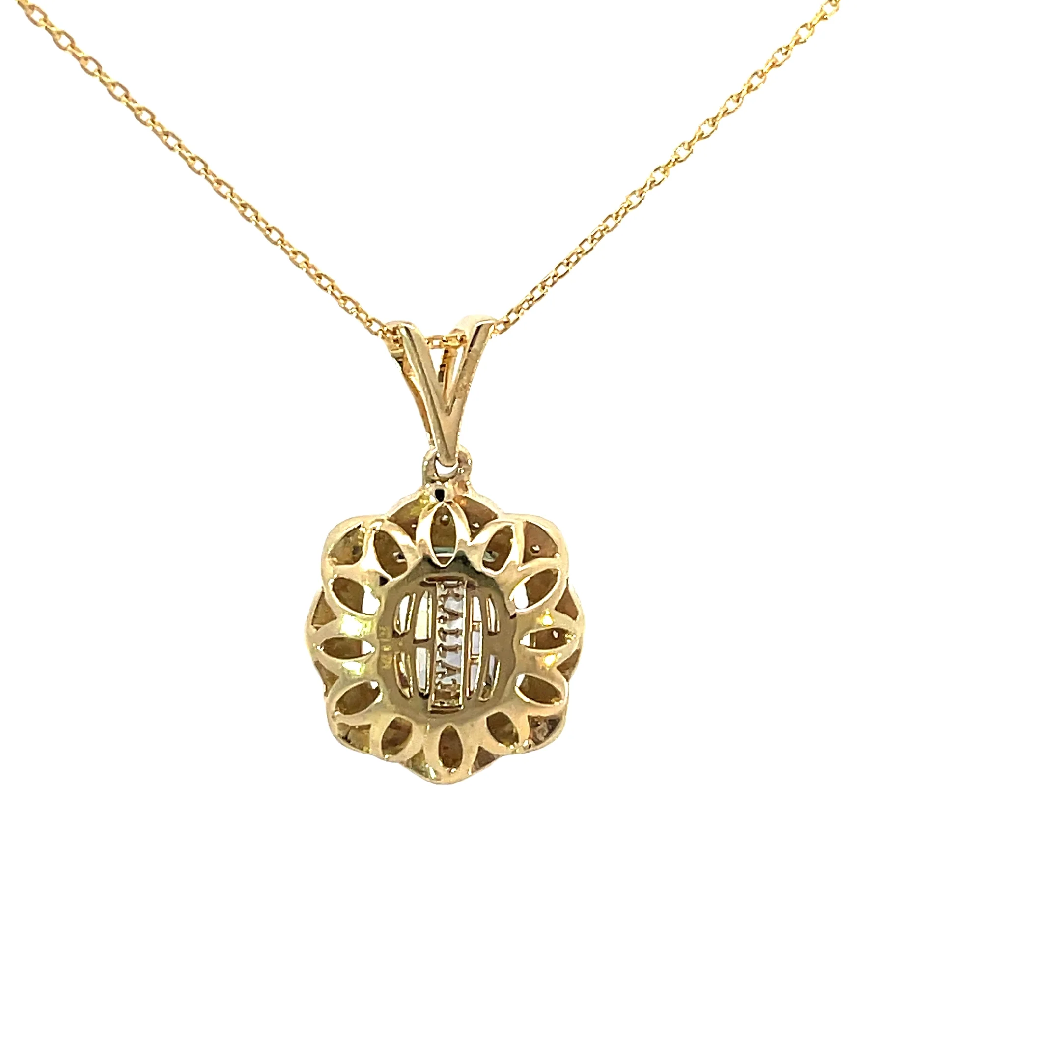 Yellow Gold Tanzanite Pendant Necklace - Image 3