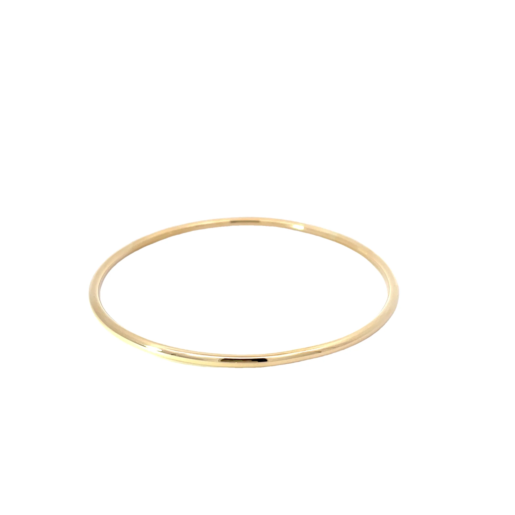 Yellow Gold Tube Bangle Bracelet - Image 2